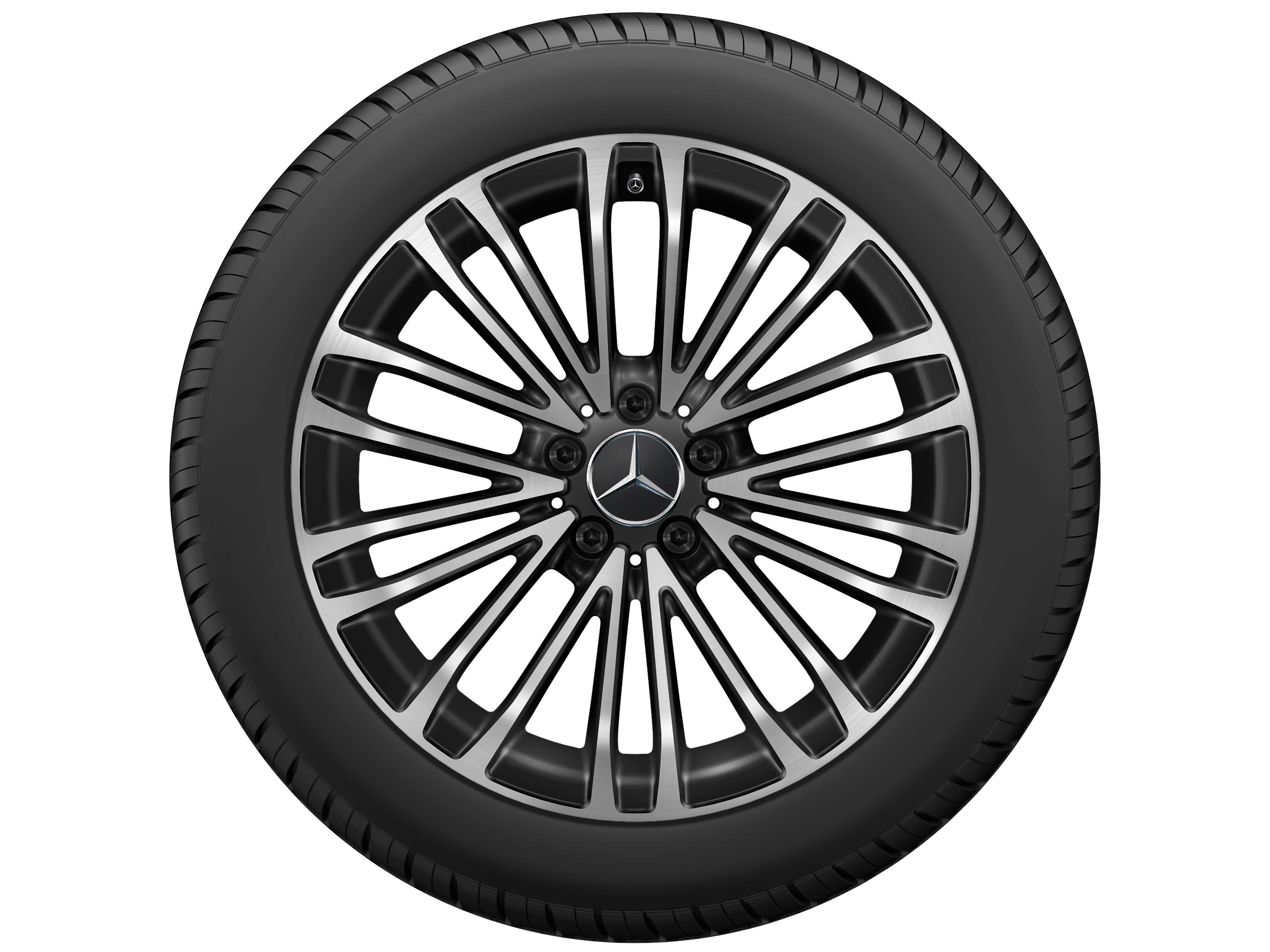 Cerchio a 10 doppie razze, 48,3 cm (19 pollici) - 10 J x 19 ET 48,1, colore nero, Tornitura a specchio