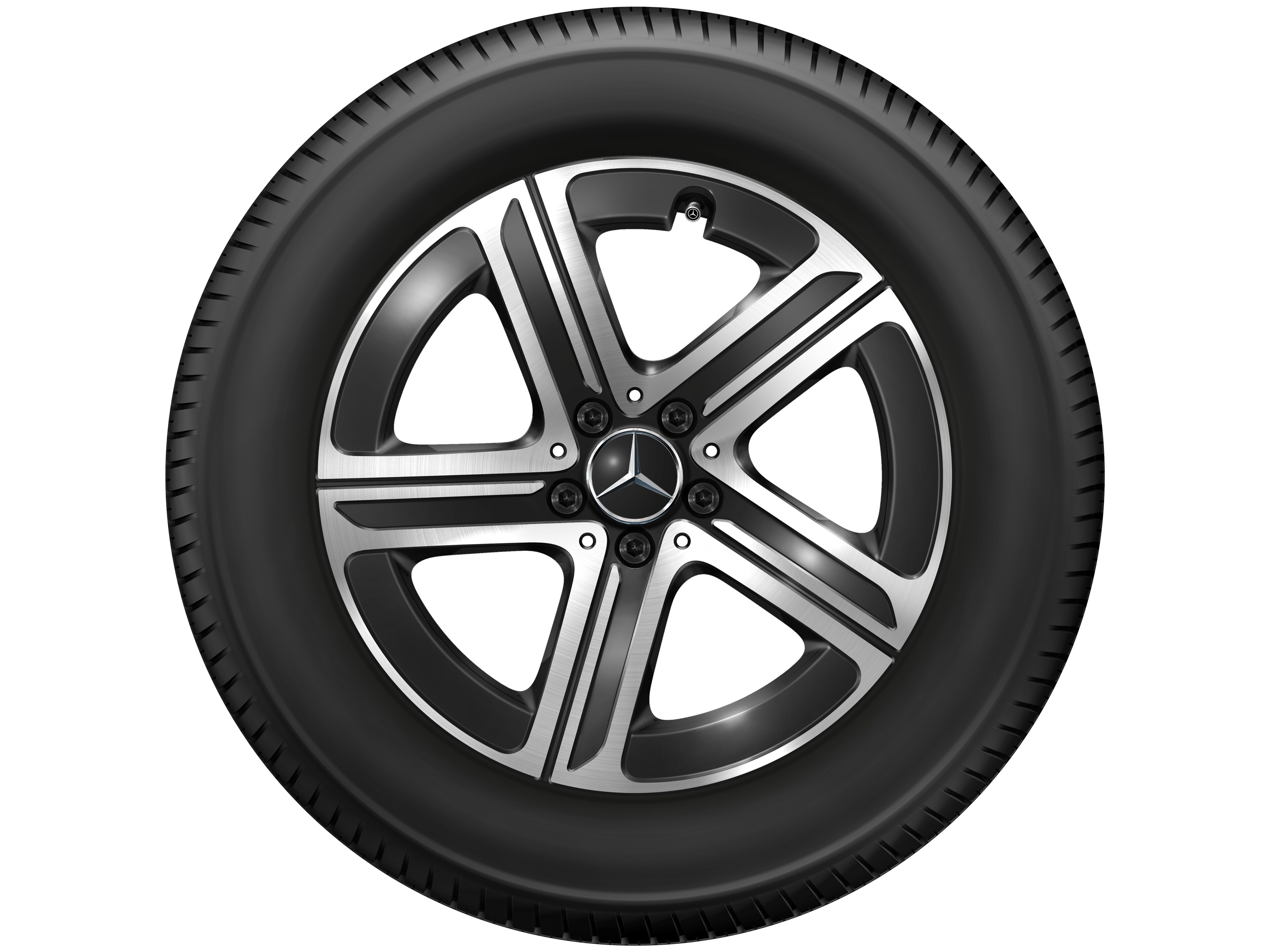 Cerchio a 5 razze, Aero, 45,7 cm (18 pollici), con tornitura a specchio - 9 J x 18 ET 30, colore nero, Tornitura a specchio