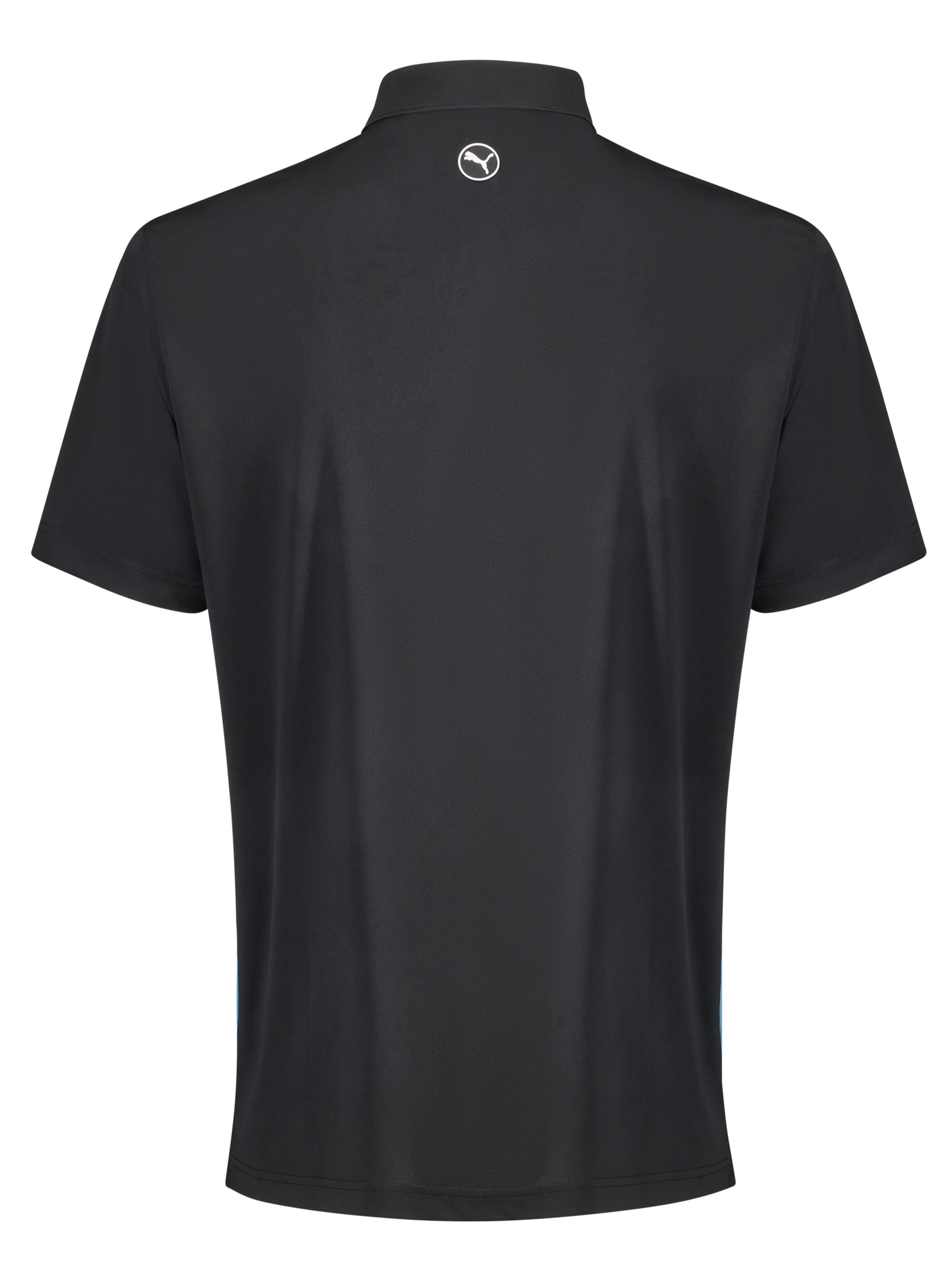 Polo da golf per uomo, Pure Colorblock - black / Aqua Blue / white, S