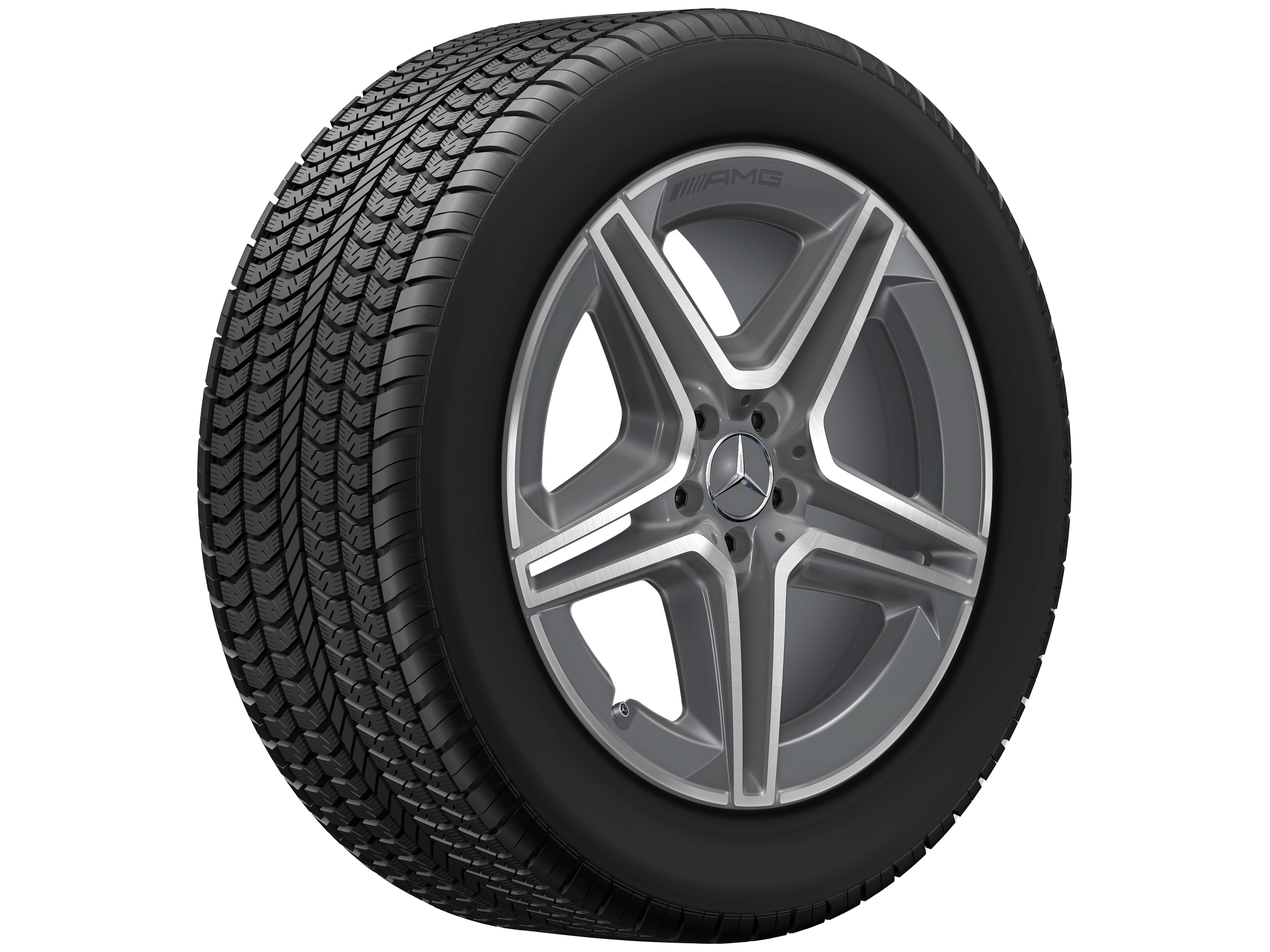 Cerchio a 5 doppie razze AMG, 50,8 cm (20 pollici) - 9 J x 20 ET 44, grigio tremolite metallizzato, Tornitura a specchio