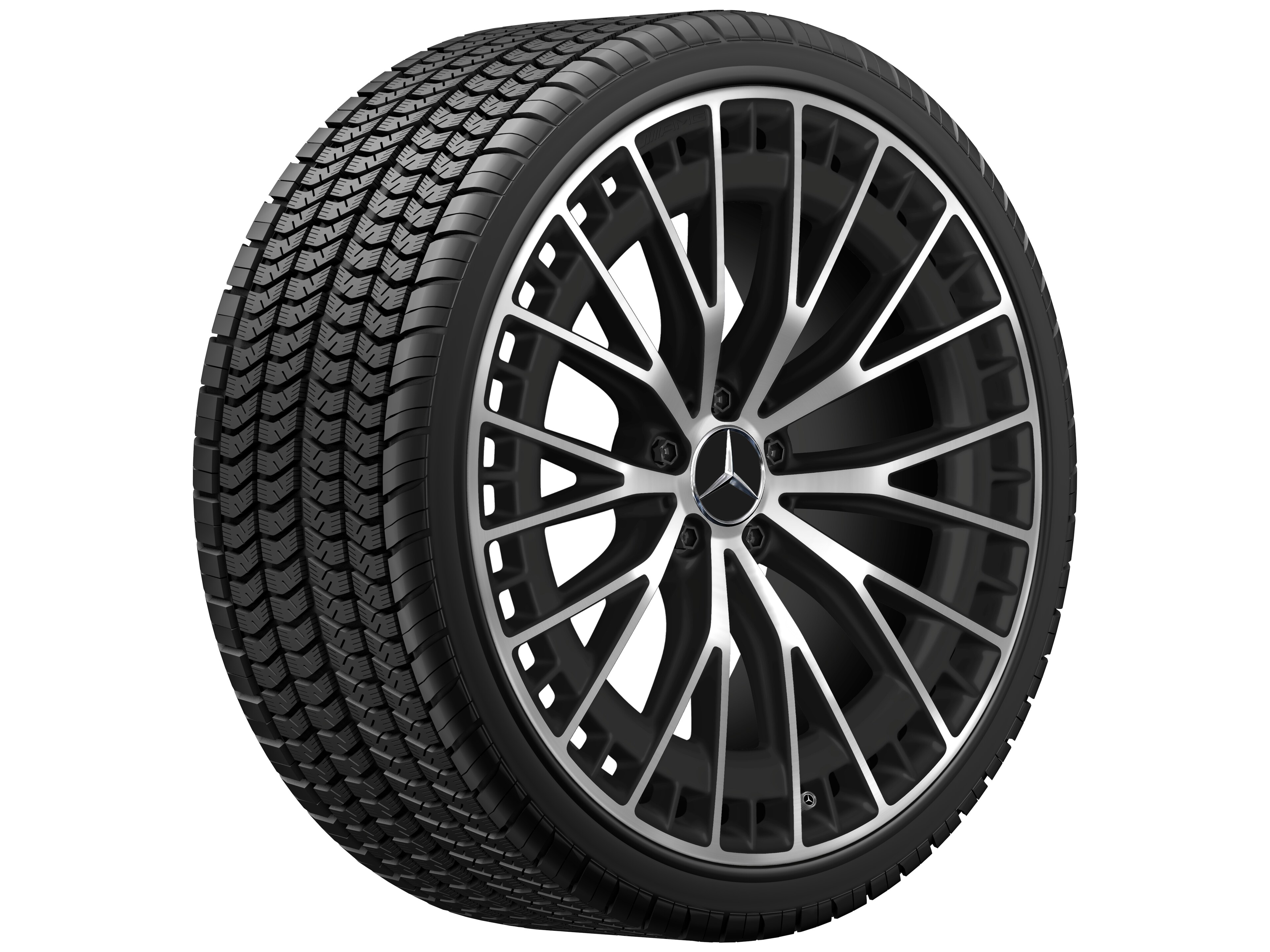 Cerchio a razze AMG, 53,3 cm (21 pollici) - 9,5 J x 21 ET 52, nero opacizzato, Tornitura a specchio