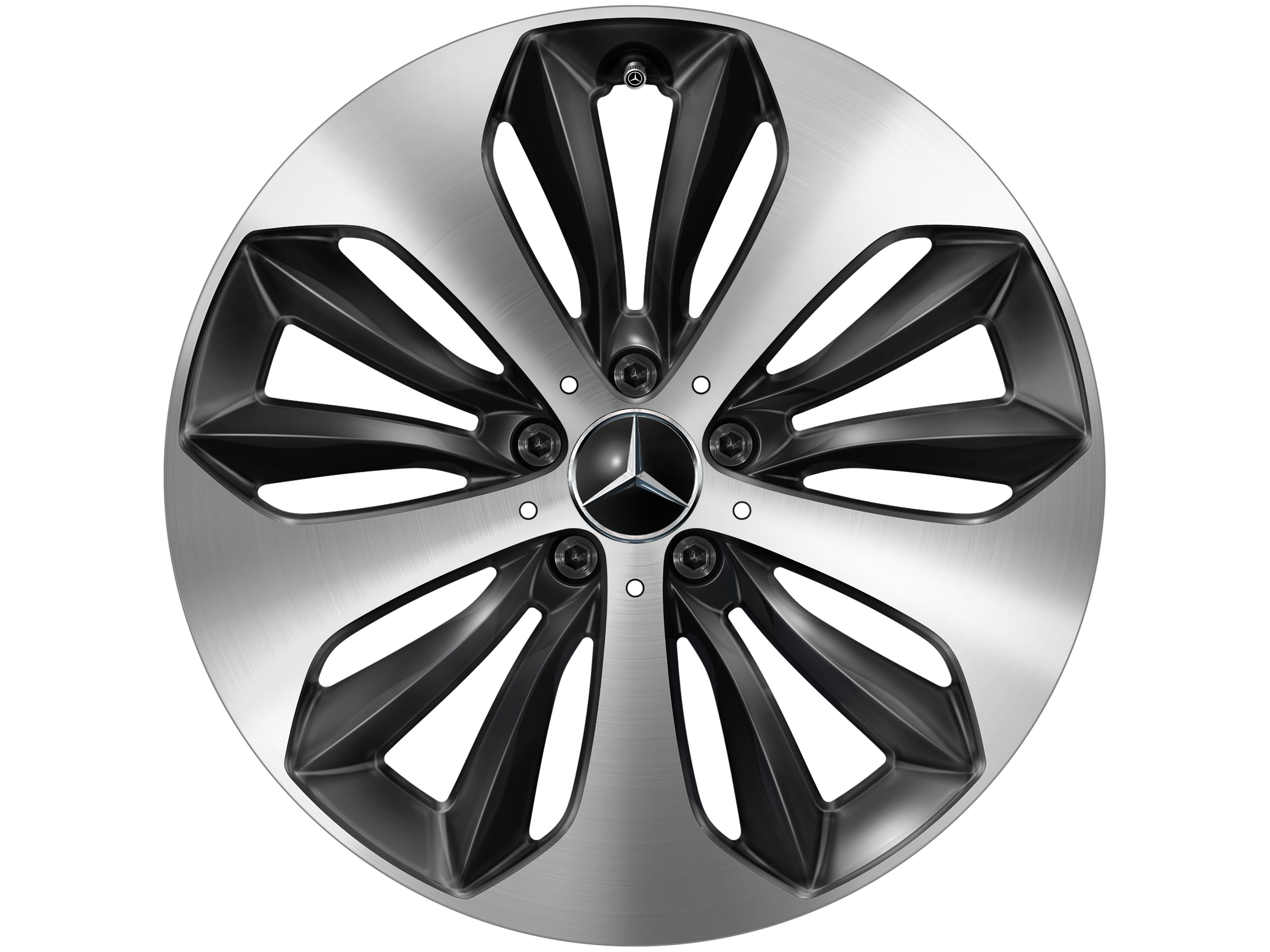 Cerchio a 10 razze, Aero, 48,3 cm (19 pollici), con tornitura a specchio - 7,5 J x 19 ET 53, colore nero, Tornitura a specchio