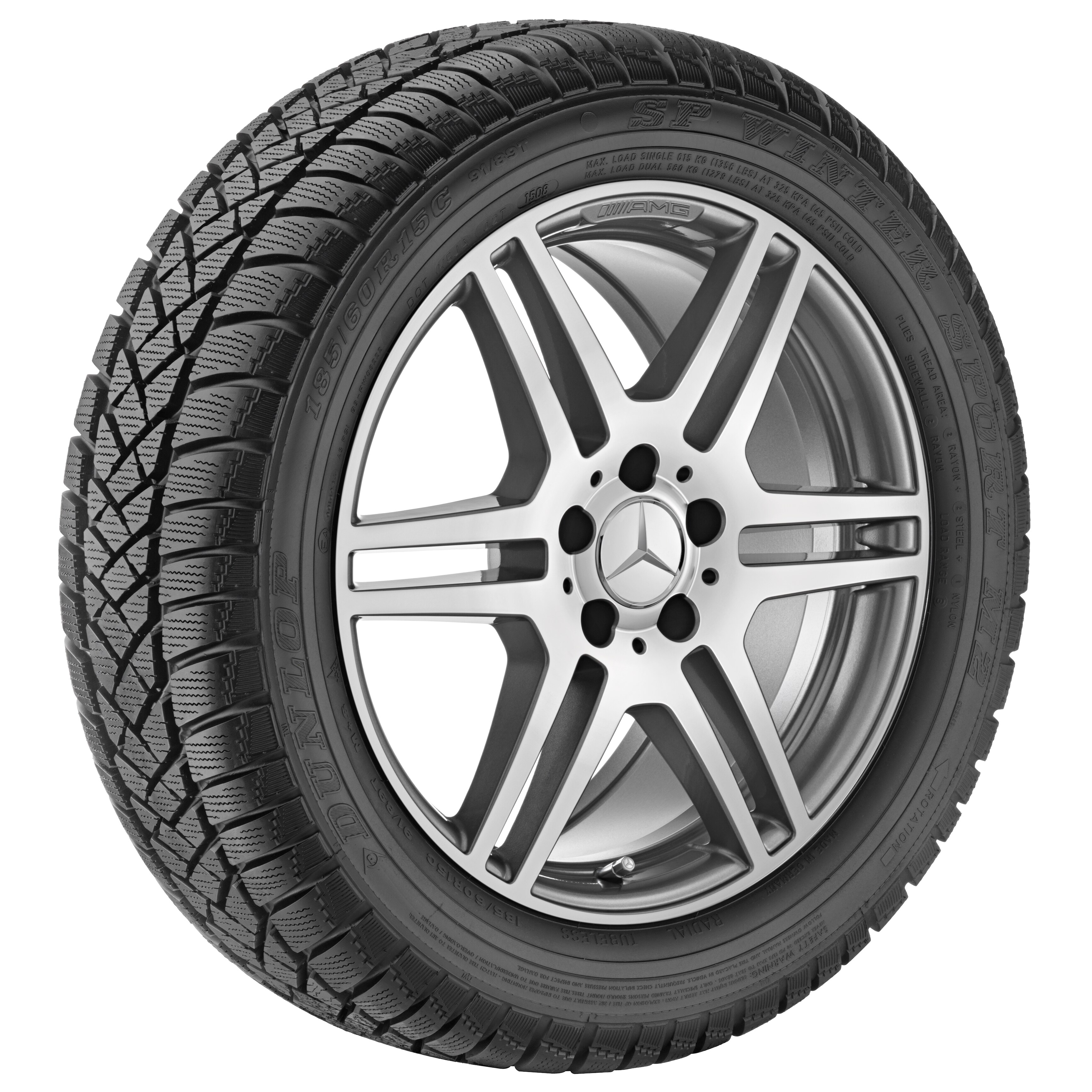 Cerchio a 6 doppie razze AMG, 45,7 cm (18 pollici) - 8 J x 18 ET 45, grigio titanio, Tornitura a specchio