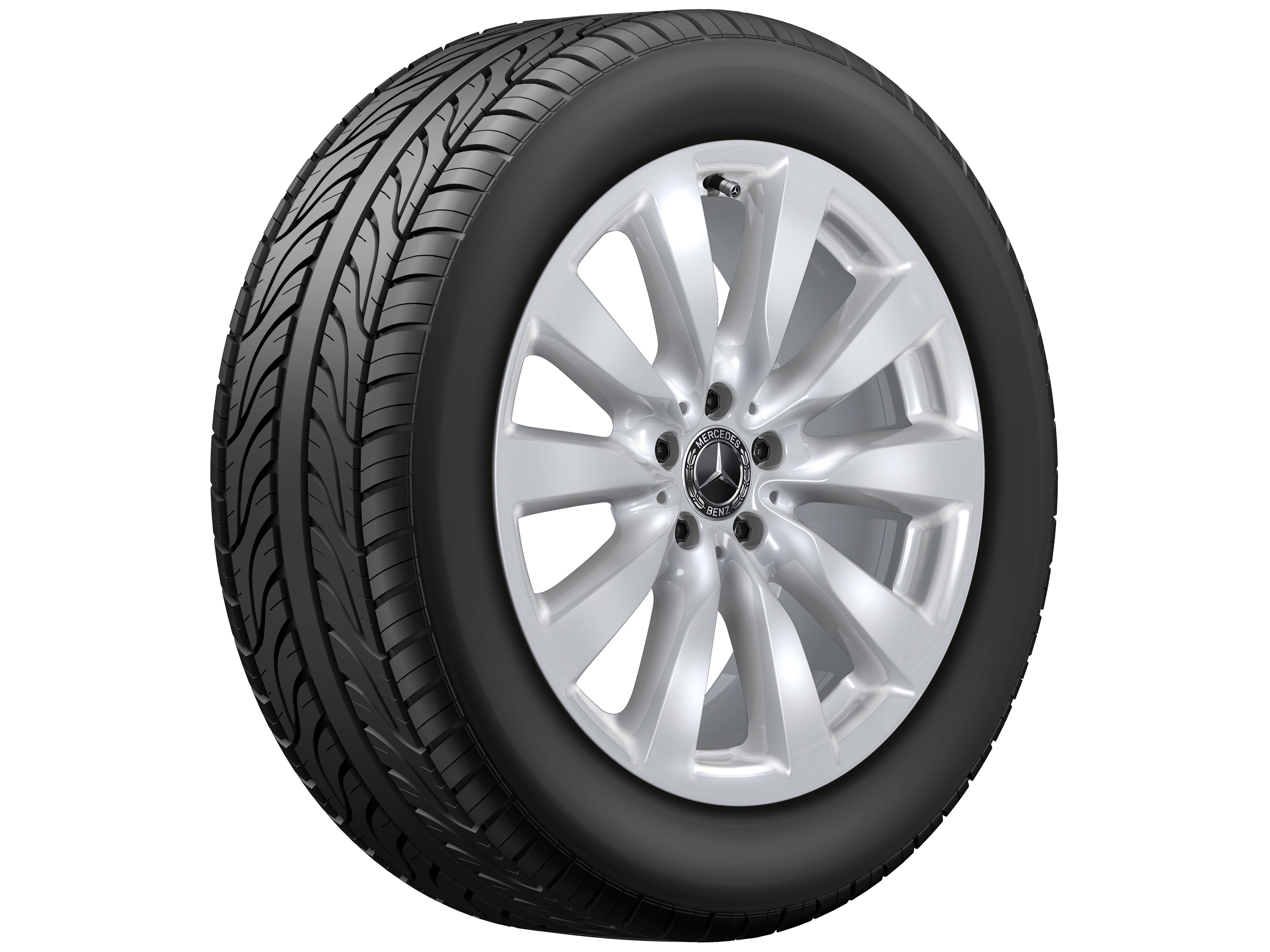 Cerchio a 10 razze, 48,3 cm (19 pollici) - 8 J x 19 ET 38, argento vanadio