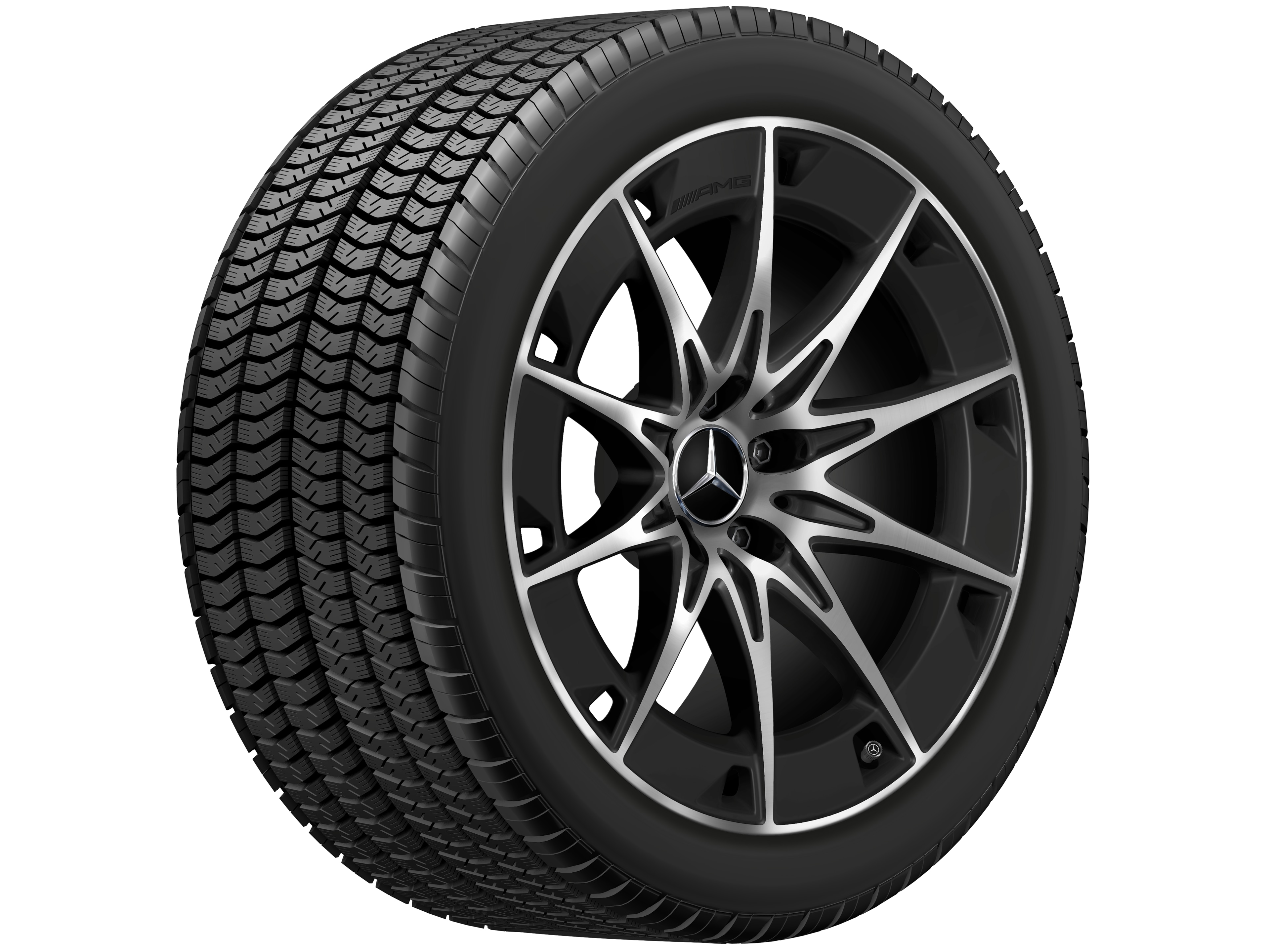 Cerchio a 10 razze AMG, 48,3 cm (19 pollici) - 9,5 J x 19 ET 19, nero opacizzato, Tornitura a specchio