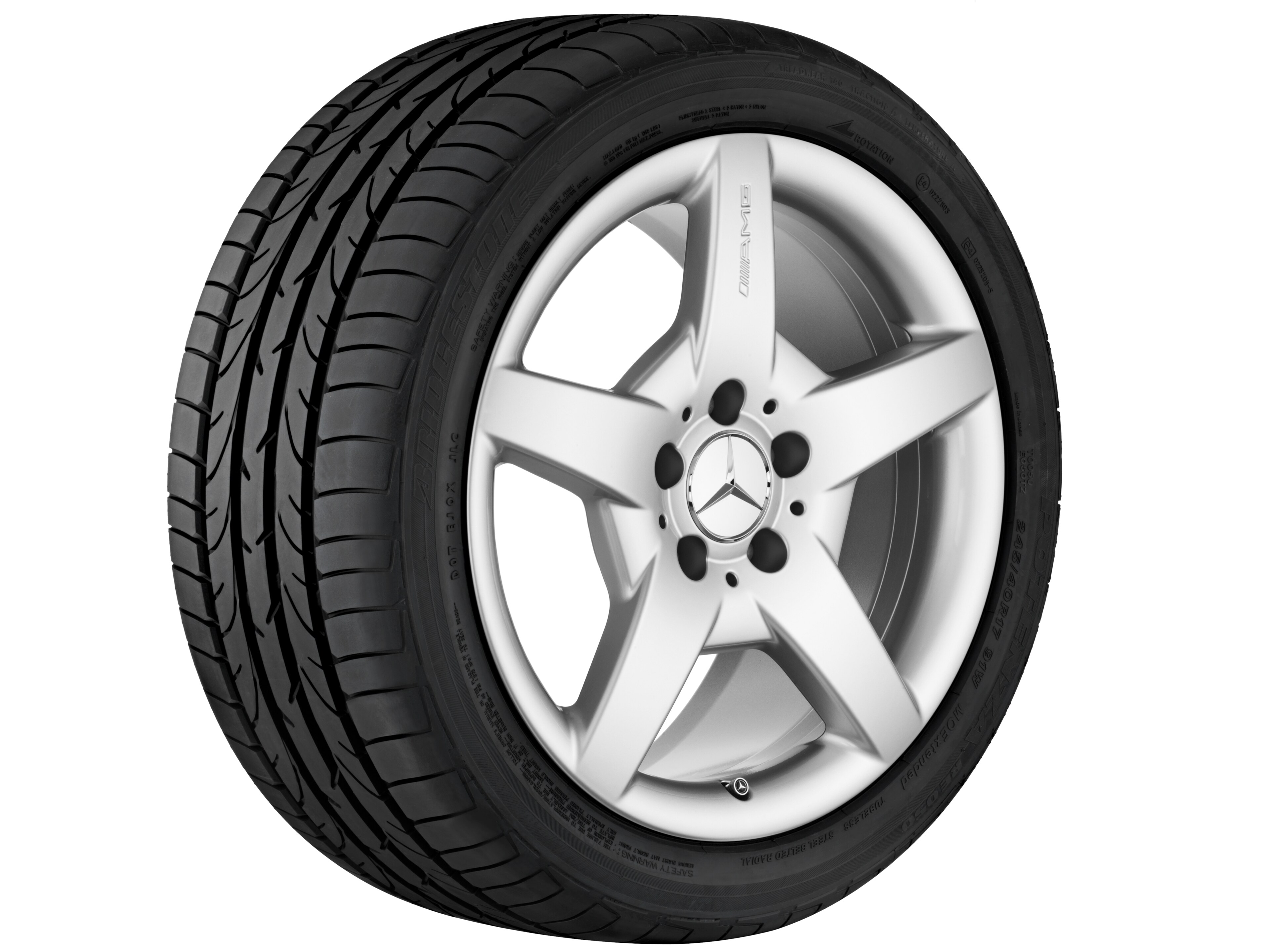 Cerchio a 5 razze AMG, 45,7 cm (18 pollici) - 8 J x 18 ET 34, argento titanio