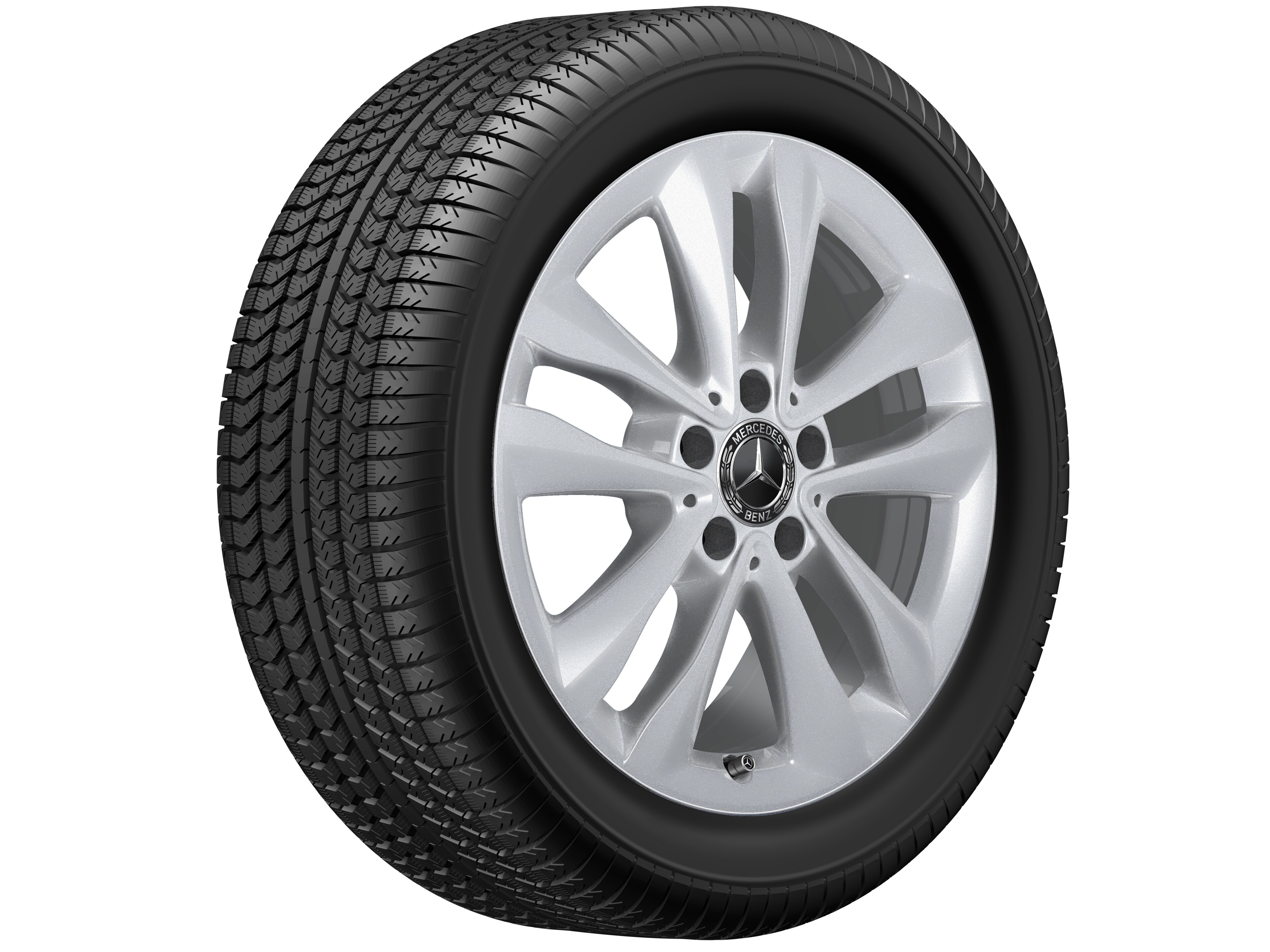 Cerchio a 5 doppie razze, 43,2 cm (17 pollici) - 7 J x 17 ET 48,5, argento vanadio, verniciato