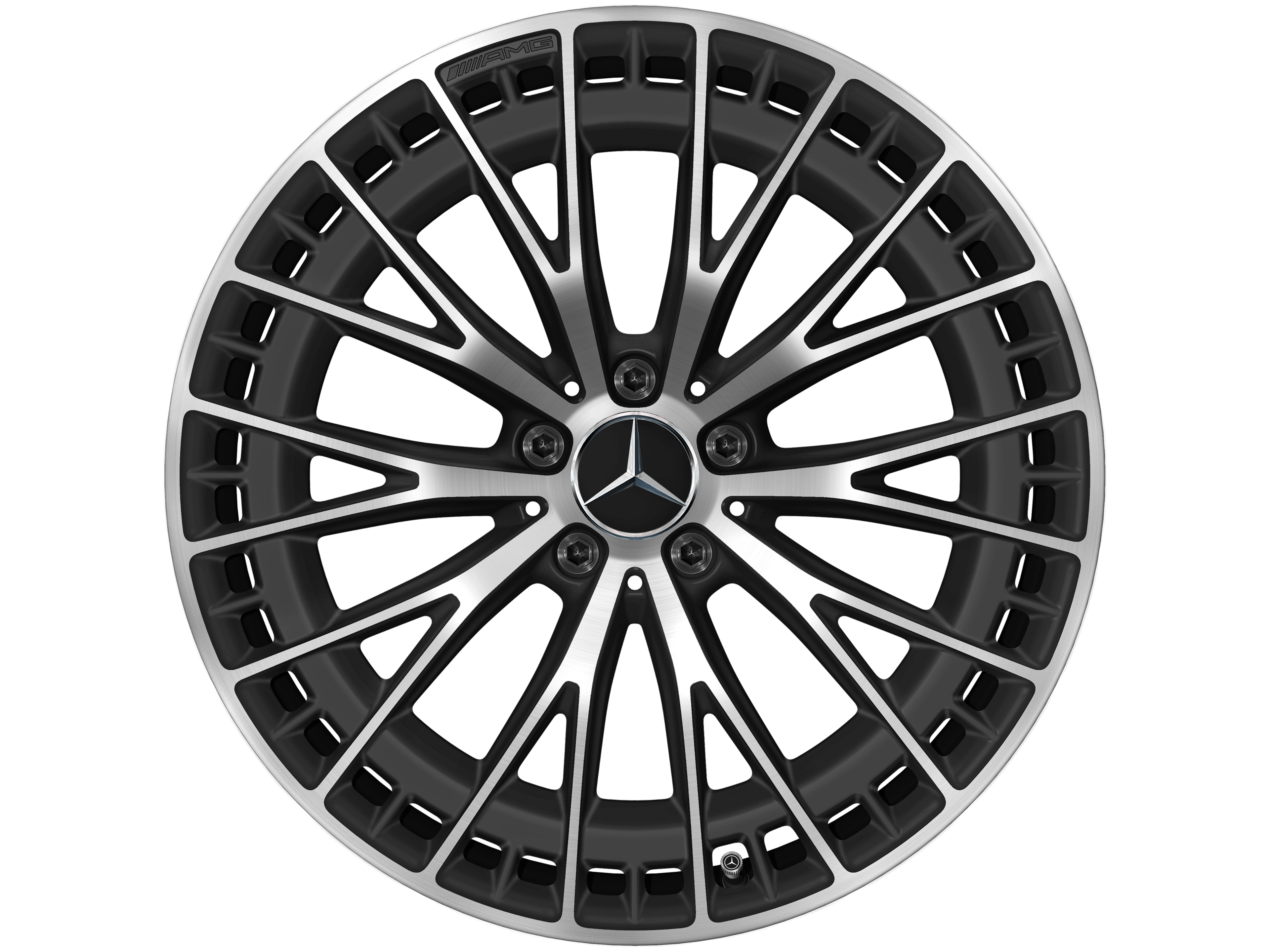 Cerchio in lega leggera AMG, con design a Y, 50,8 cm (20 pollici) - 9,5 J x 20 ET 19, nero opacizzato, Tornitura a specchio