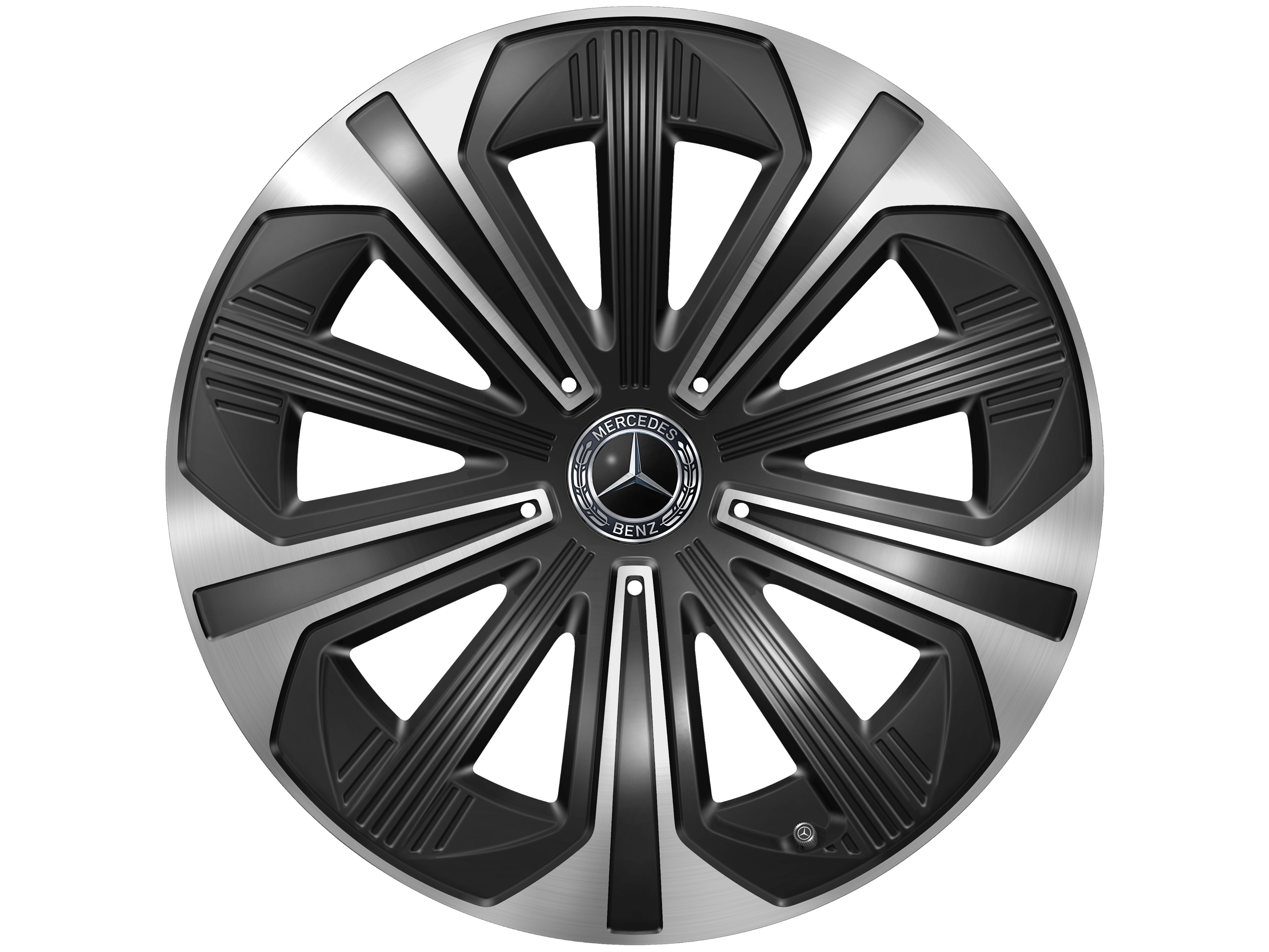 Cerchio a 5 razze, 48,3 cm (19 pollici) - 9,5 J x 19 ET 51, colore nero, Tornitura a specchio