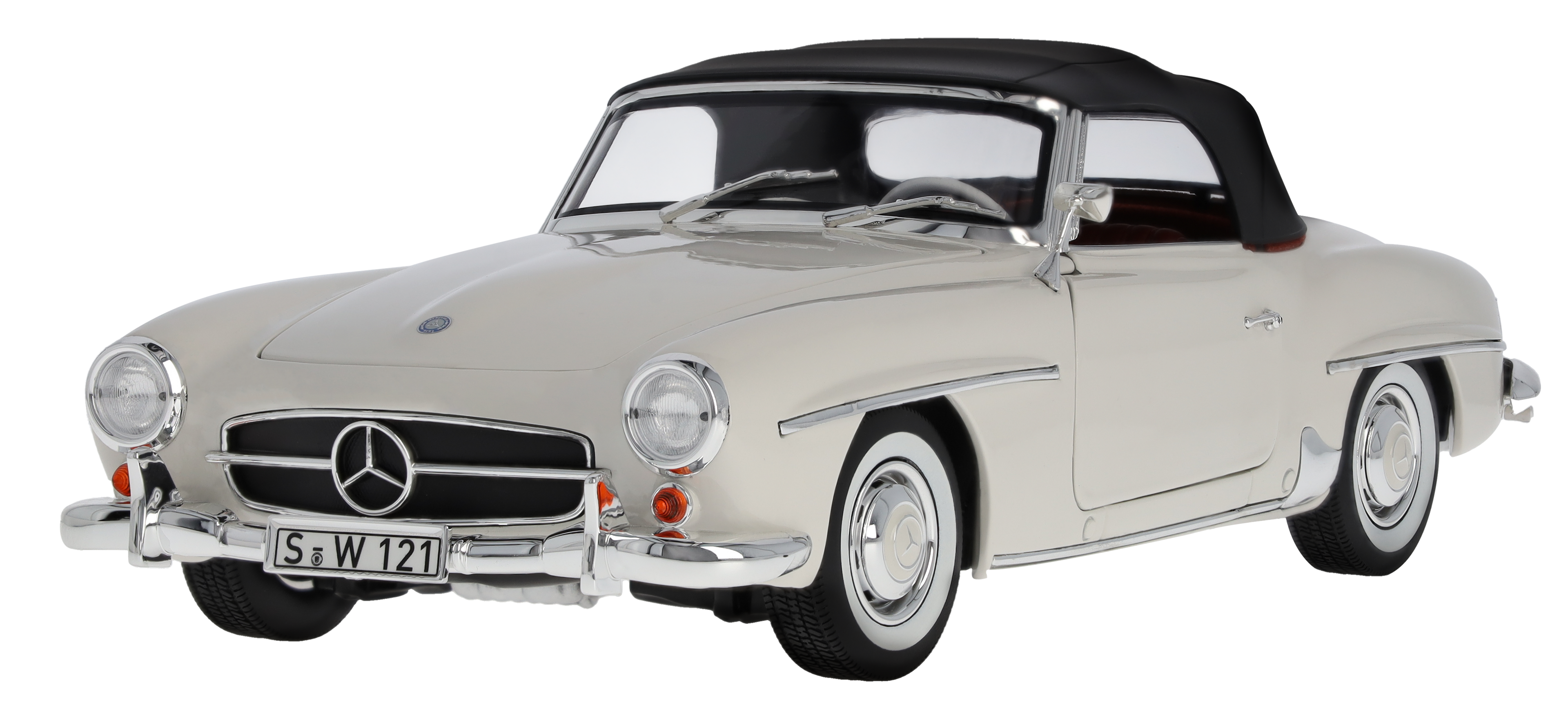 190 SL Roadster W 121 (1954-1963) - bianco-grigio, Norev, 1:18