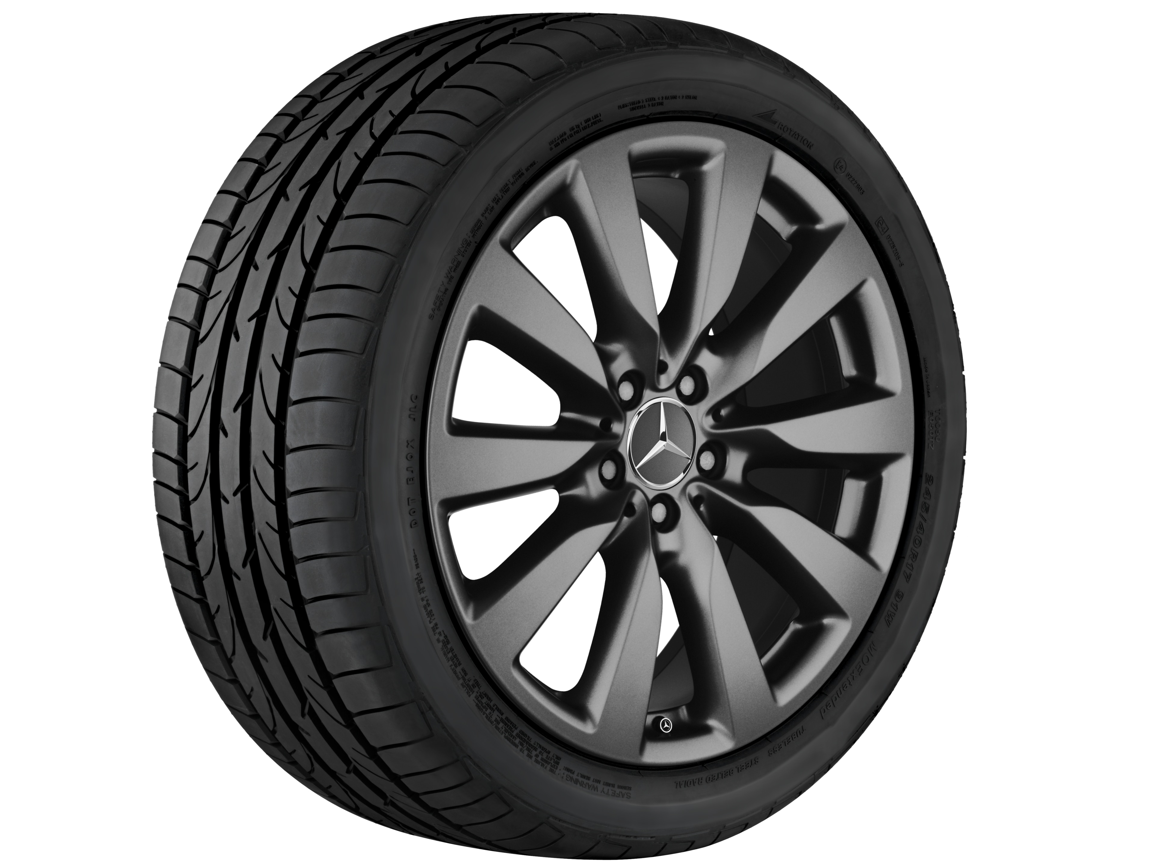 Cerchio a 10 razze, 48,3 cm (19 pollici) - 8 J x 19 ET 38, grigio Himalaya opaco