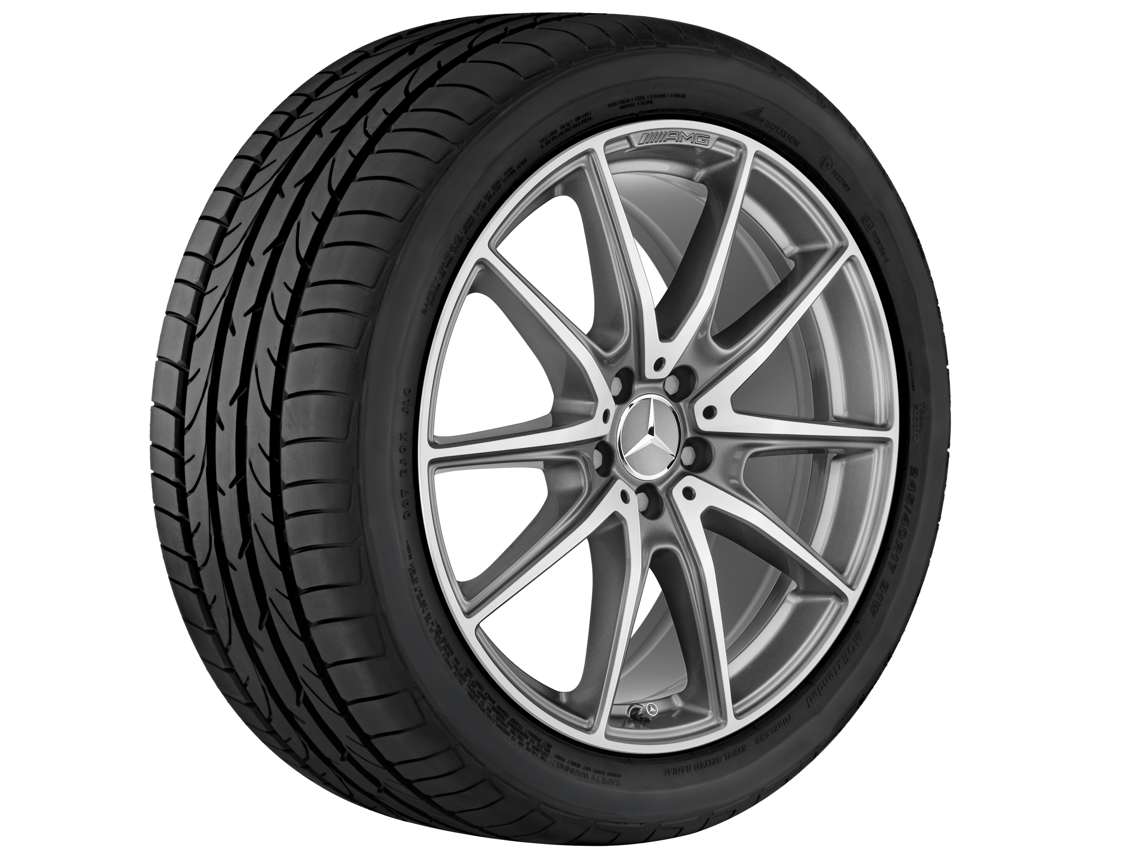 Cerchio a 10 razze AMG, 50,8 cm (20 pollici) - 9,5 J x 20 ET 38, grigio titanio, Tornitura a specchio