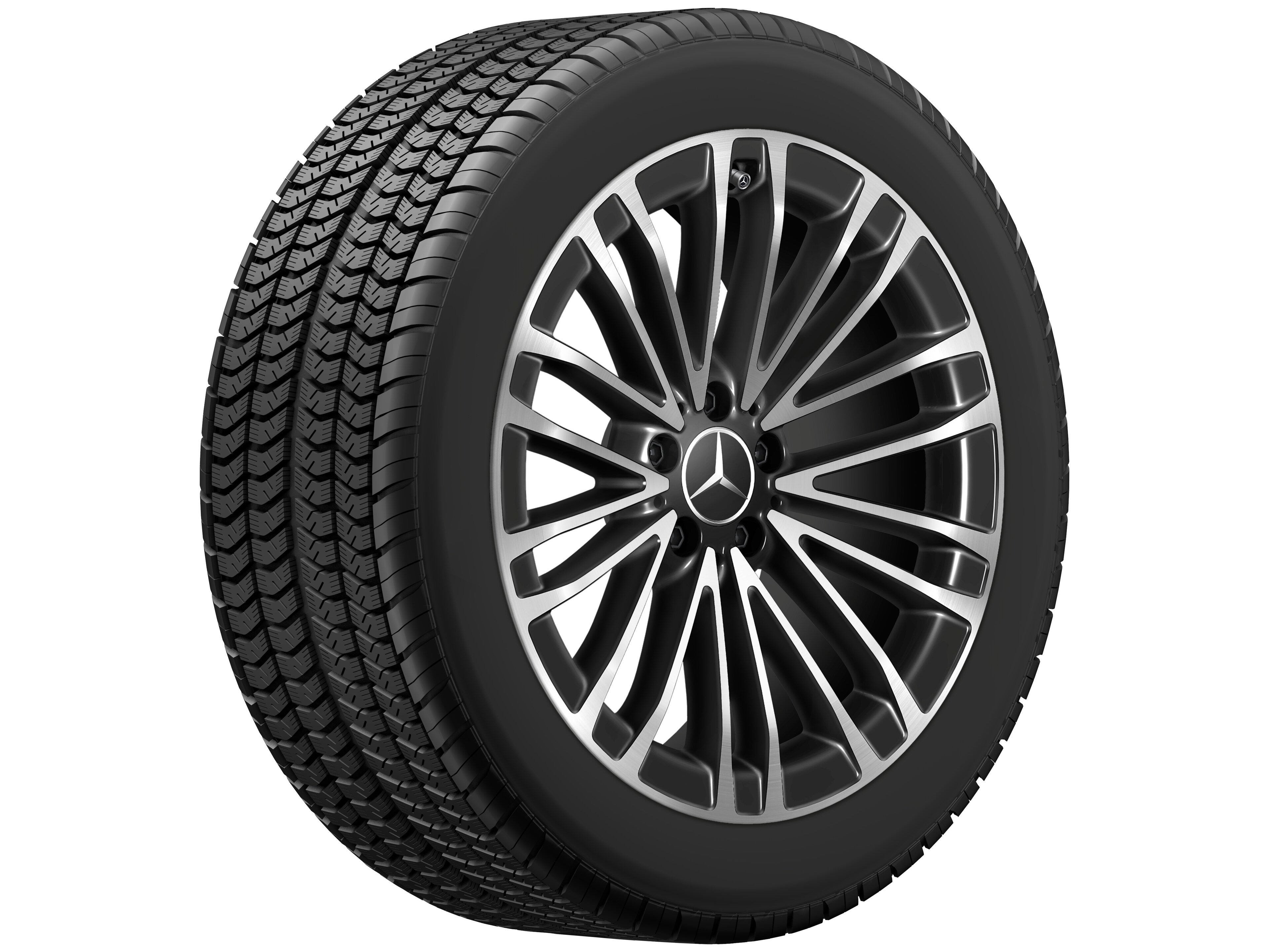 Cerchio a 10 doppie razze, 48,3 cm (19 pollici) - 10 J x 19 ET 48,1, colore nero, Tornitura a specchio