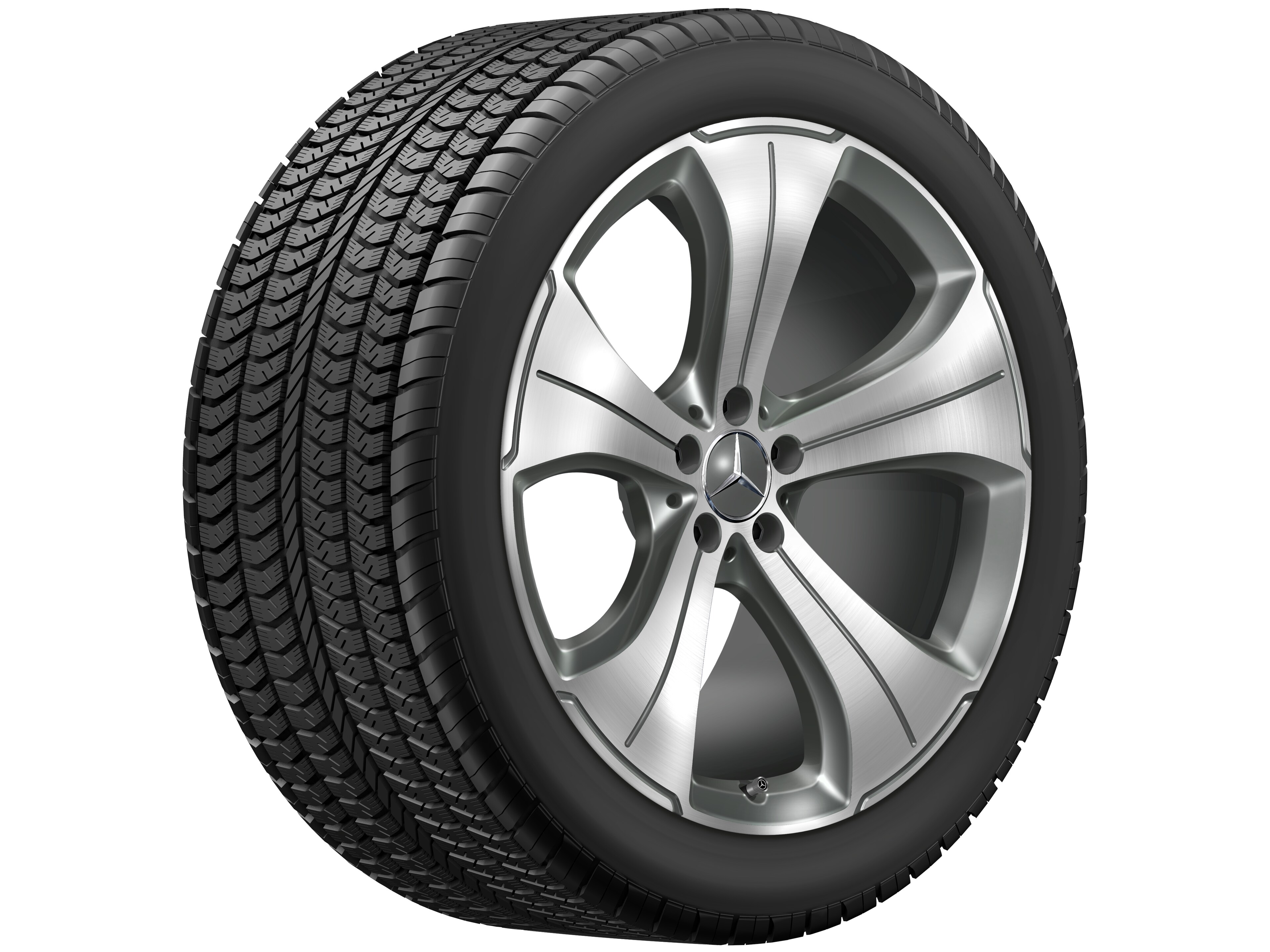 Cerchio a 5 razze, 53,3 cm (21 pollici), con tornitura a specchio - 11 J x 21 ET 55, grigio Himalaya, Tornitura a specchio
