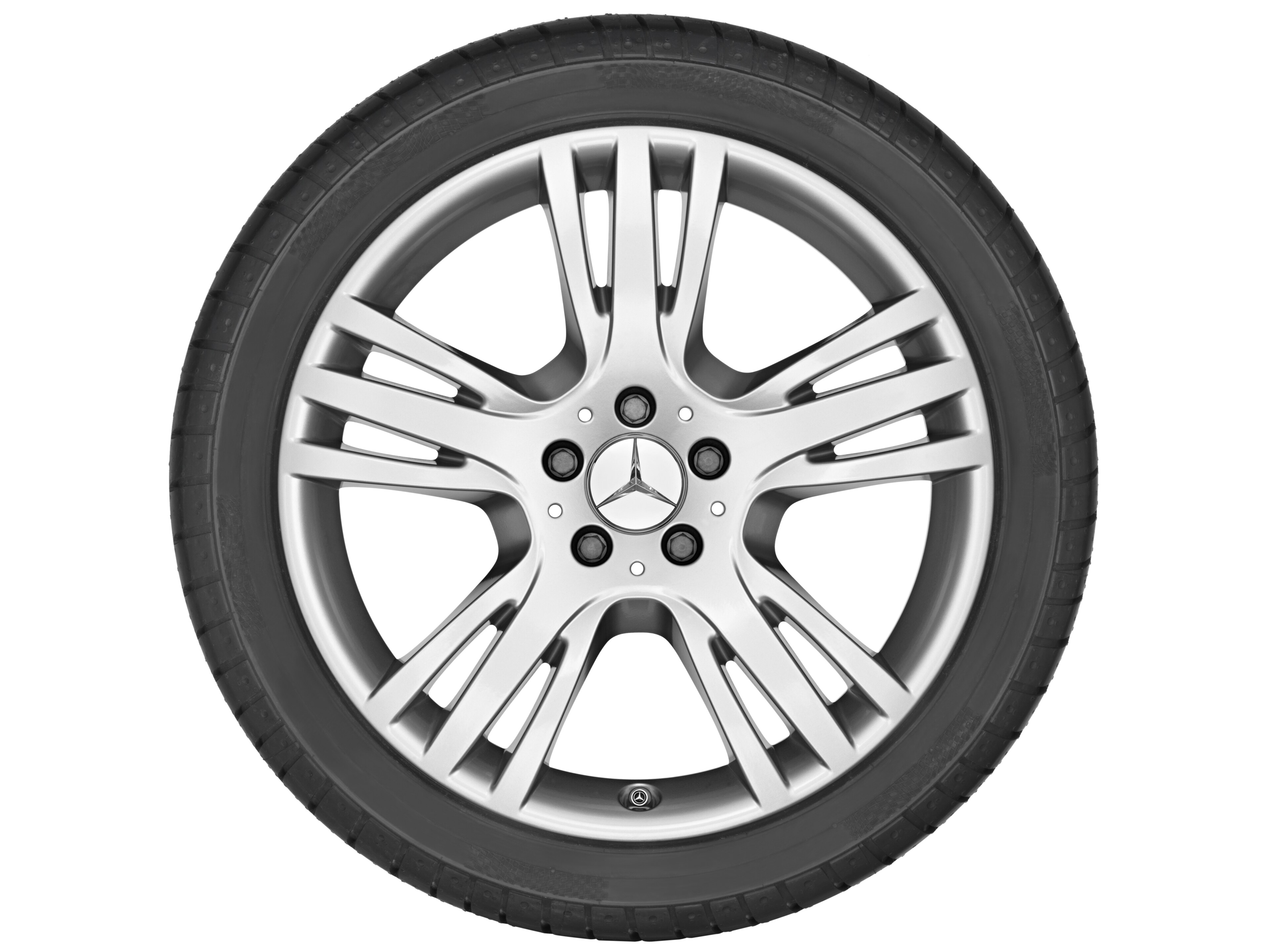 Cerchio a 5 triple razze, 48,3 cm (19 pollici) - 7,5 J x 19 ET 47, argento titanio, verniciato