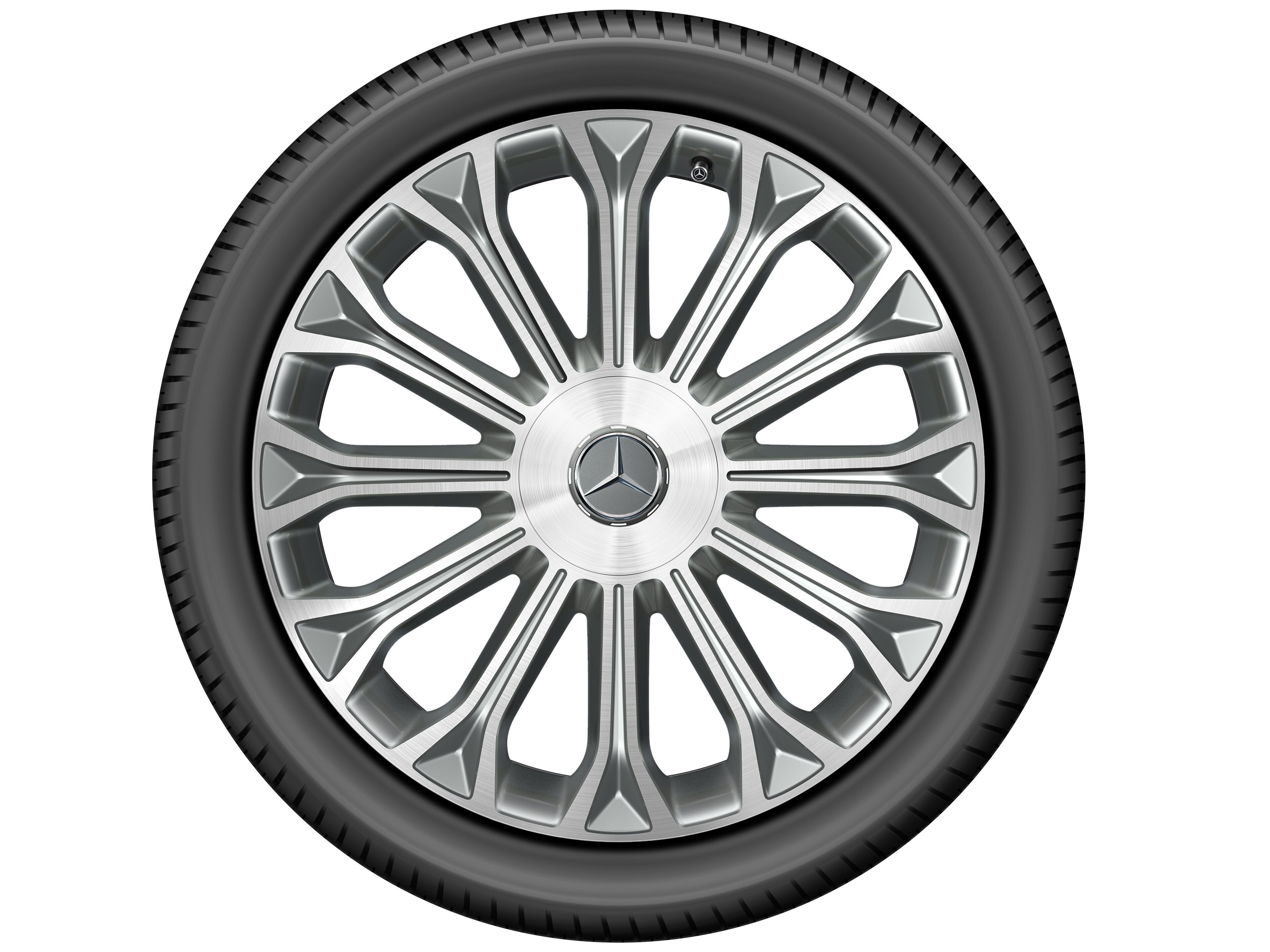 Cerchio a 12 razze, 50,8 cm (20 pollici), con tornitura a specchio - 8,5 J x 20 ET 36, grigio Himalaya, Tornitura a specchio