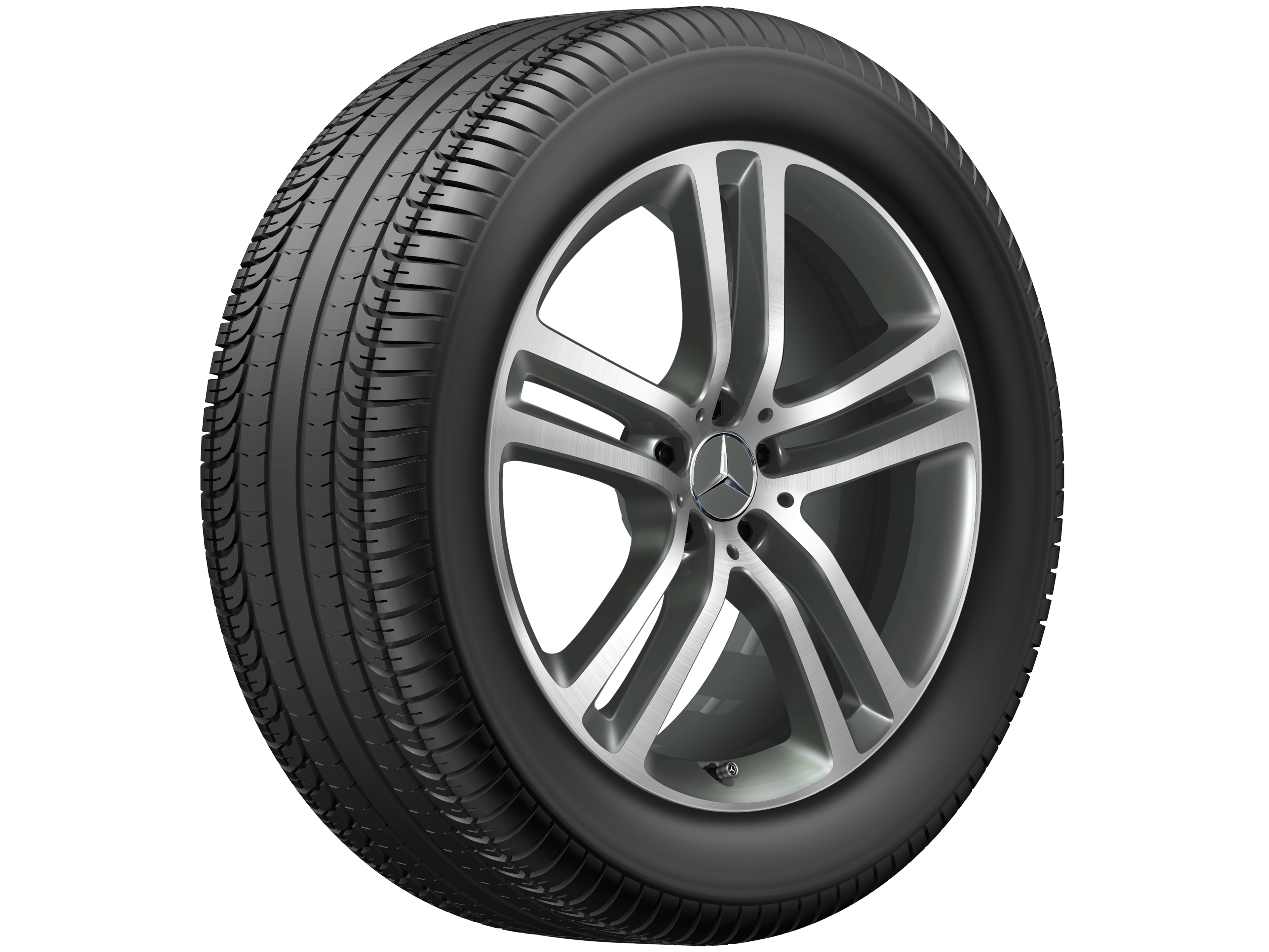 Cerchio a 5 doppie razze, 50,8 cm (20 pollici), con tornitura a specchio - 8,5 J x 20 ET 55,6, grigio Himalaya opaco, Tornitura a specchio