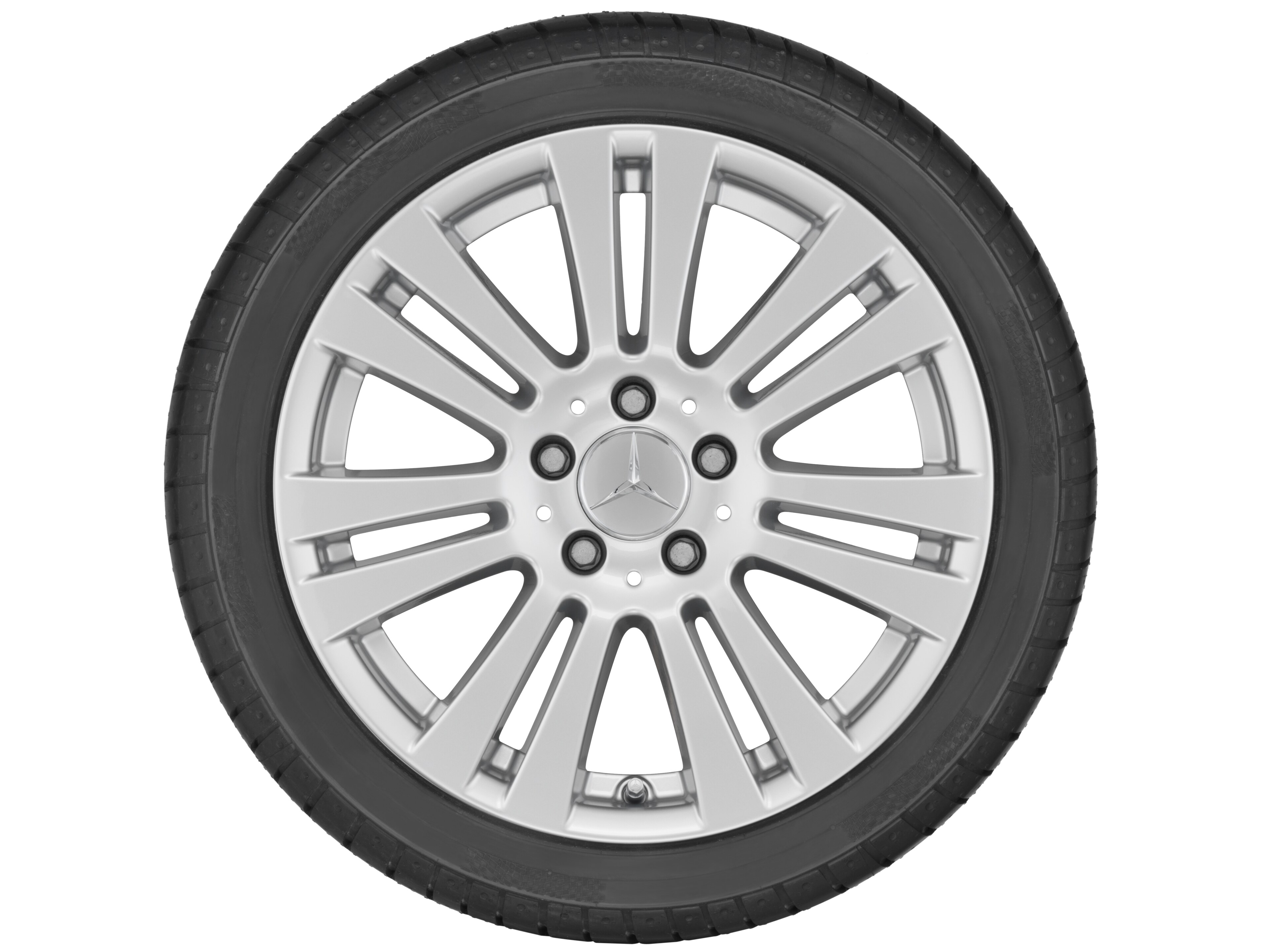 Cerchio a 7 doppie razze, 40,6 cm (16 pollici) - 7 J x 16 ET 42,5, argento vanadio, verniciato
