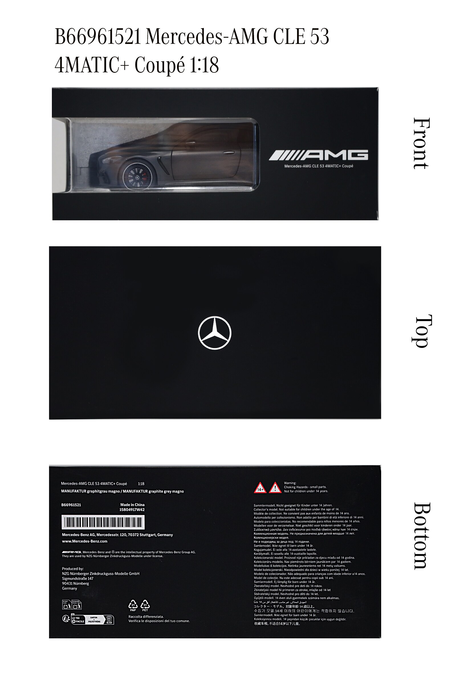 Mercedes-AMG CLE 53, Coupé, 4MATIC+, C236 - Grigio grafite magno MANUFAKTUR, NZG, 1:18