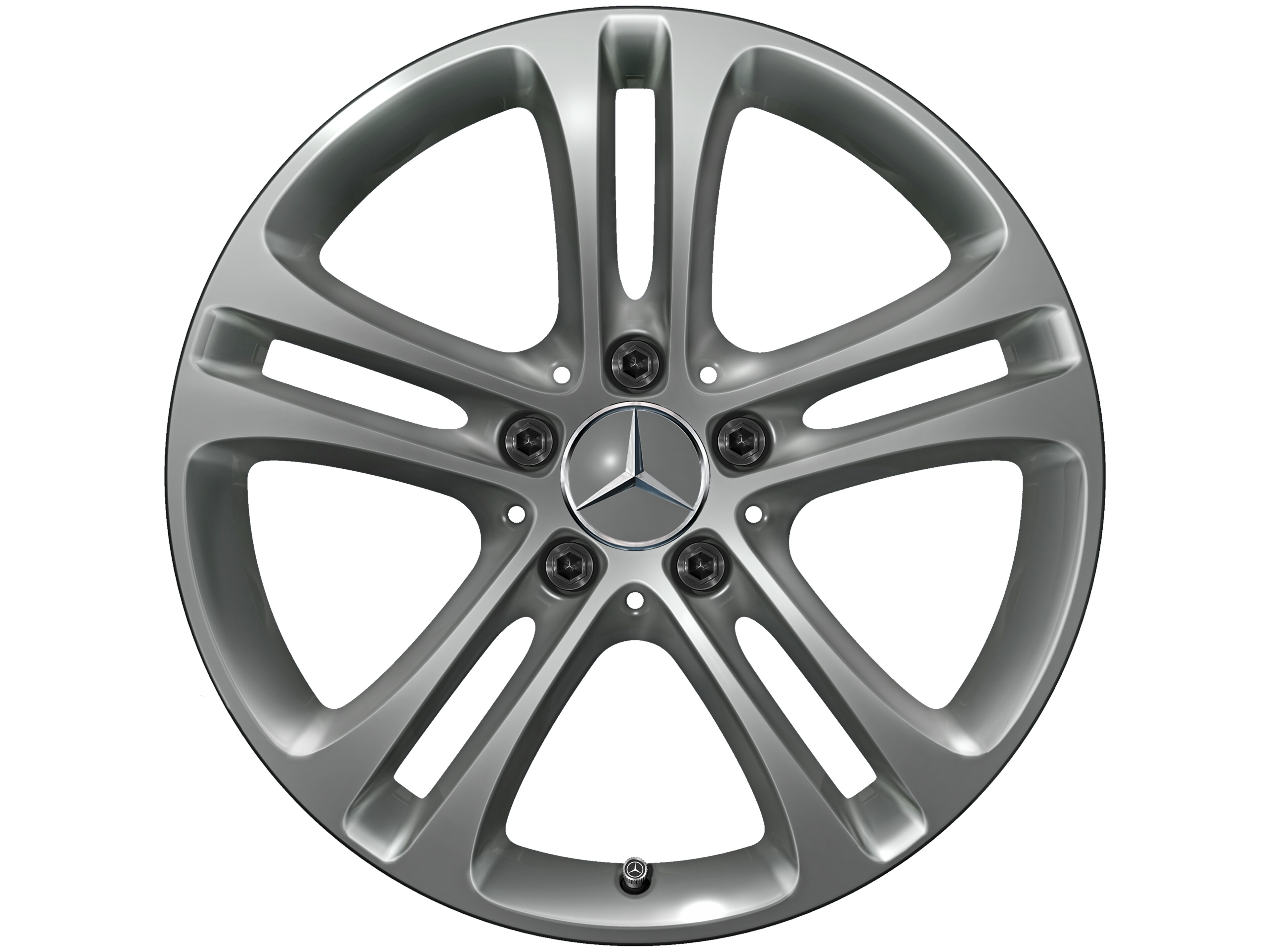 Cerchio a 5 doppie razze, 43,2 cm (17 pollici) - 6,5 J x 17 ET 44, grigio Himalaya, verniciato