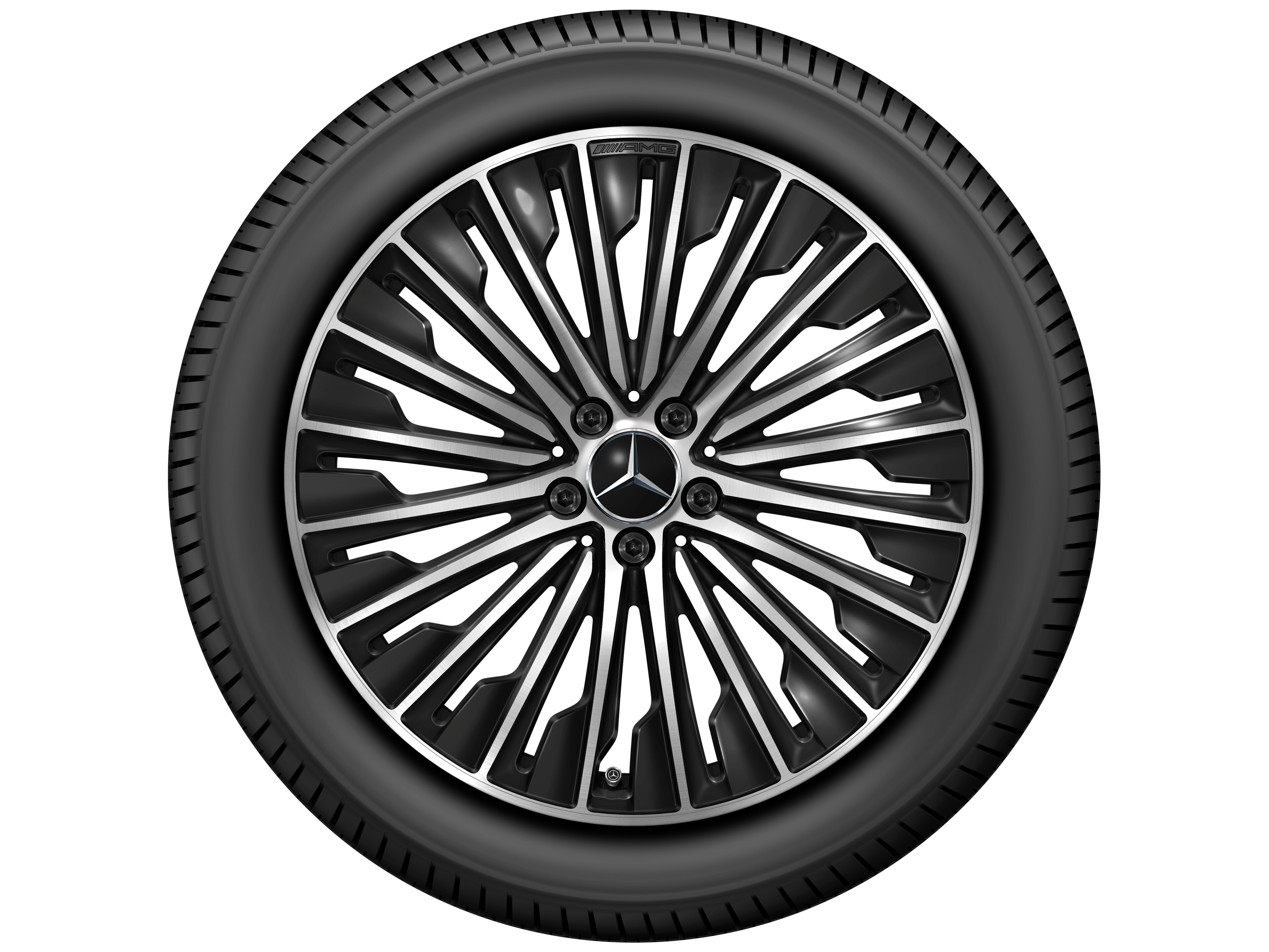 Cerchio a razze AMG, 50,8 cm (20 pollici) - 8,5 J x 20 ET 35,5, colore nero, Tornitura a specchio