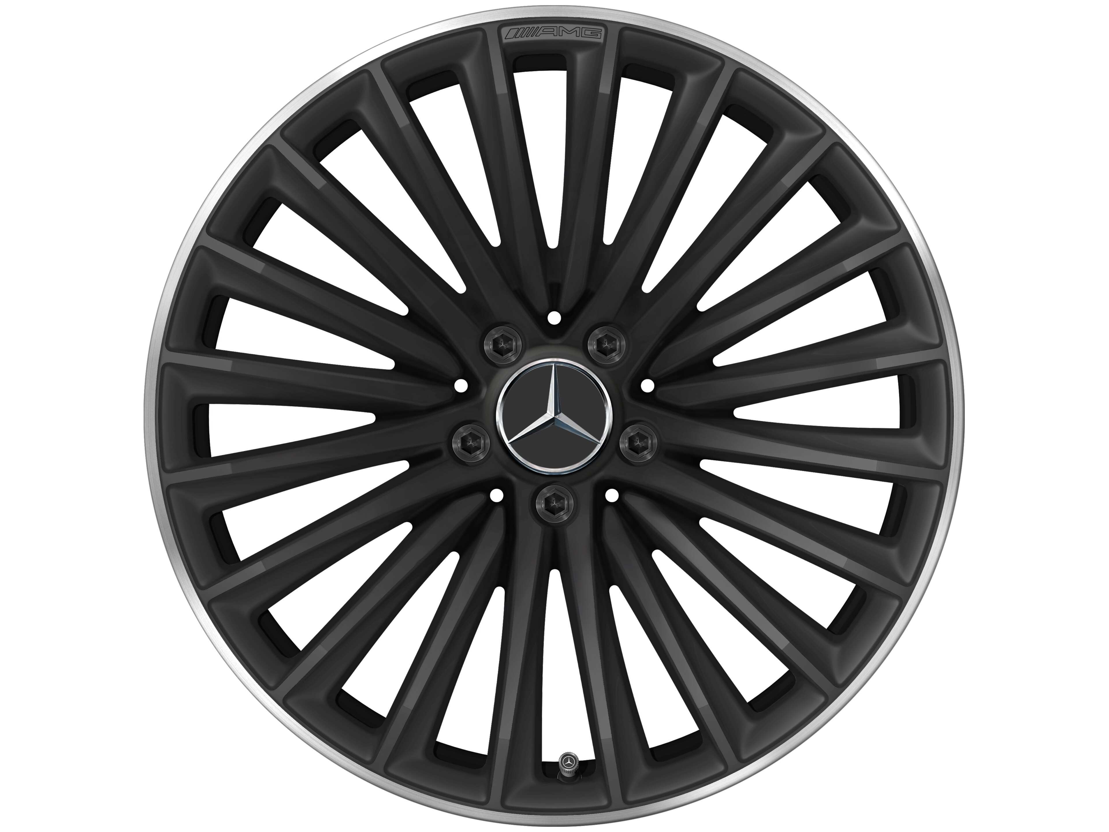 Cerchio a razze AMG, 48,3 cm (19 pollici) - 11 J x 19 ET 60,5, nero opacizzato, Bordo del cerchio tornito a specchio