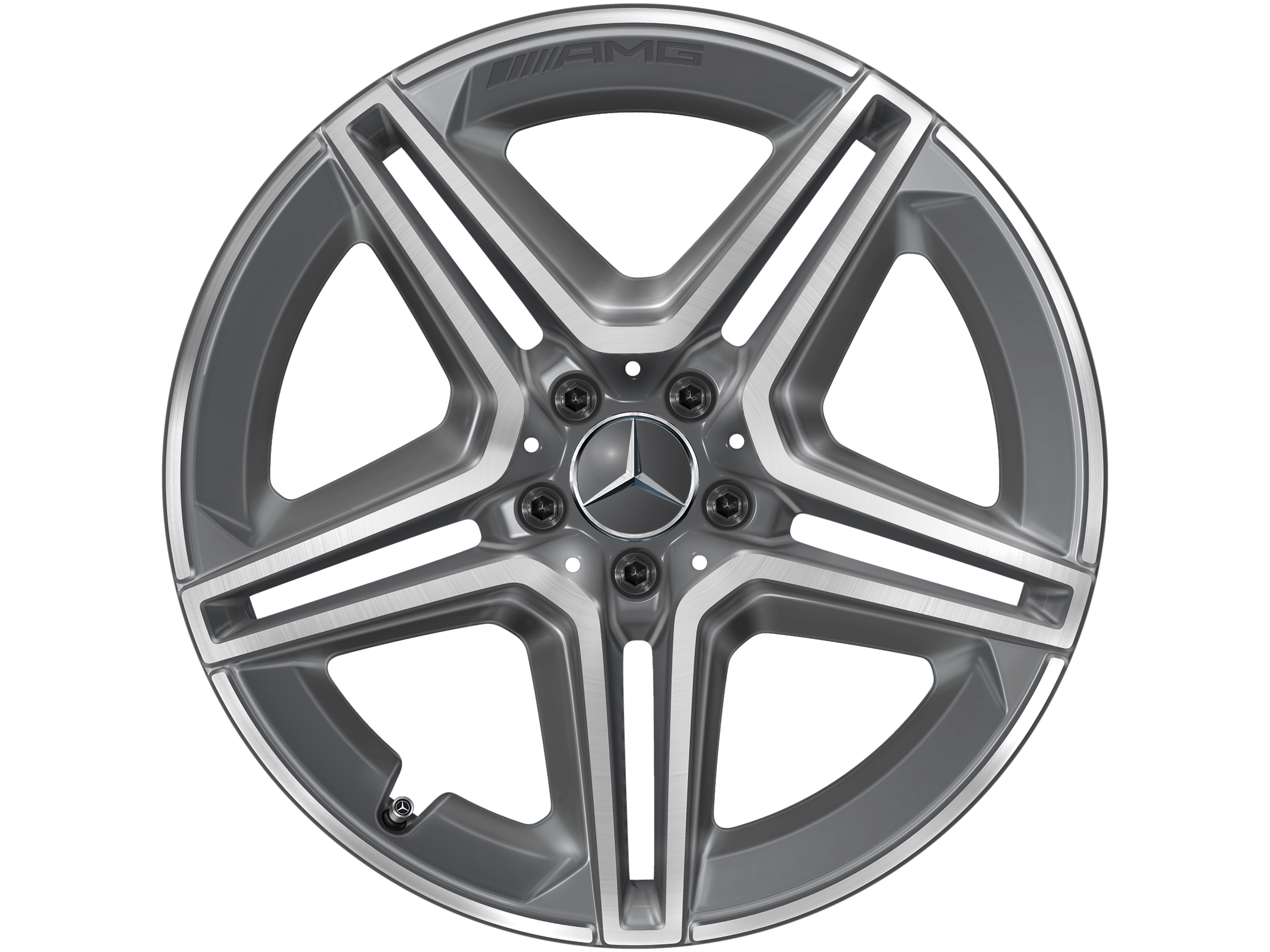 Cerchio a 5 doppie razze AMG, 50,8 cm (20 pollici) - 9 J x 20 ET 44, grigio tremolite metallizzato, Tornitura a specchio