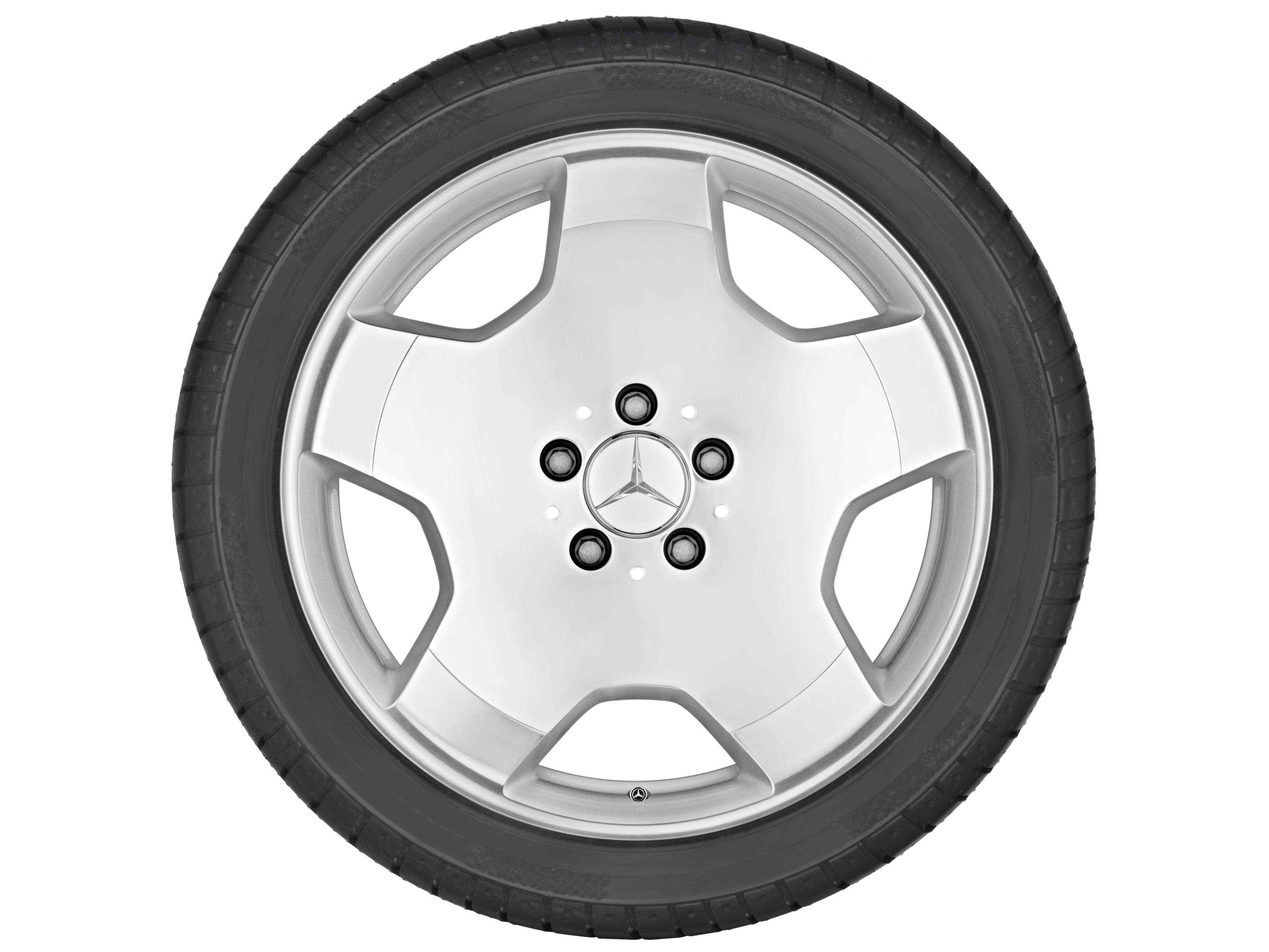 Cerchio a 5 razze, 45,7 cm (18 pollici) - 9,5 J x 18 ET 43, argento Sterling, lucidato ad alta lucidità
