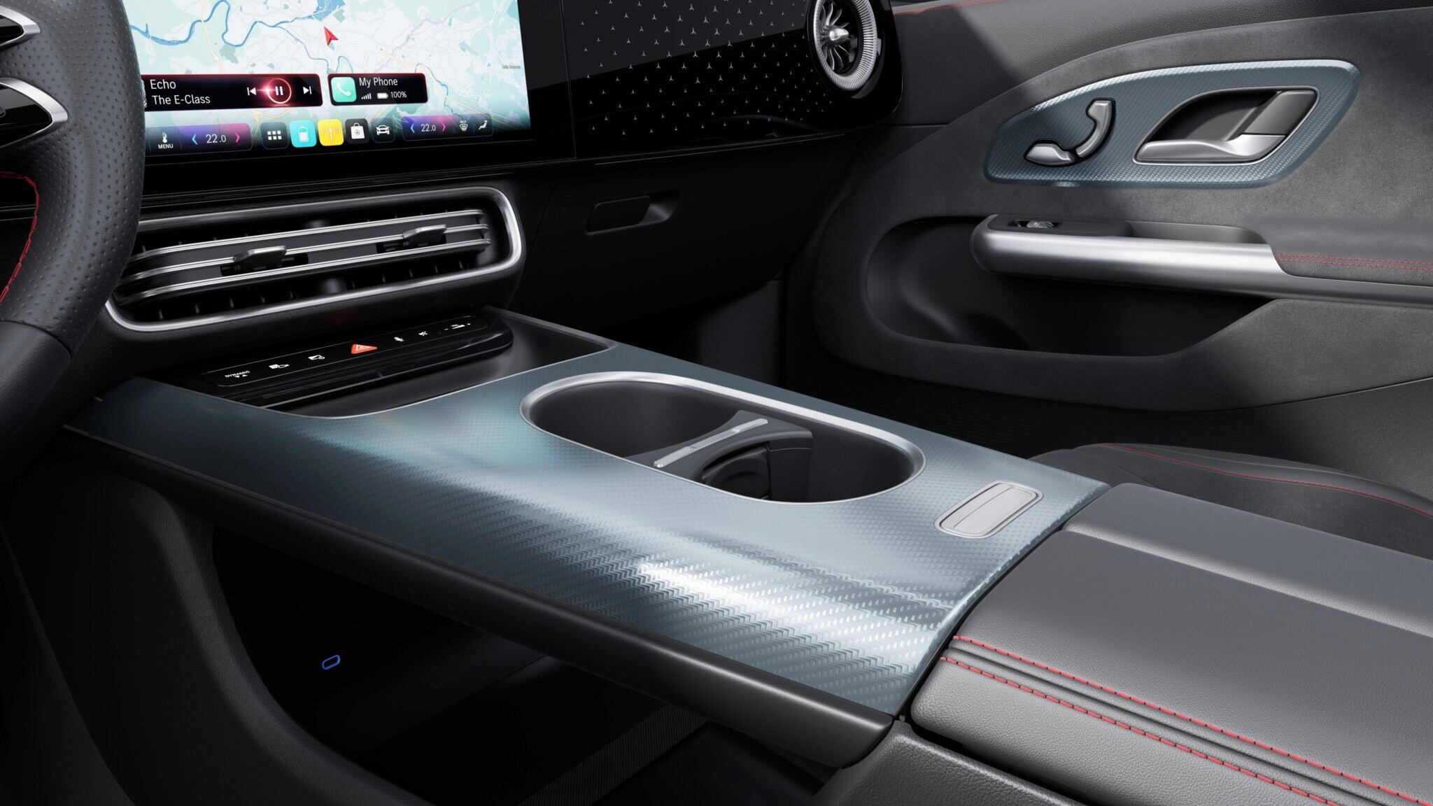 Portabevande, Console centrale - colore nero, sintetico