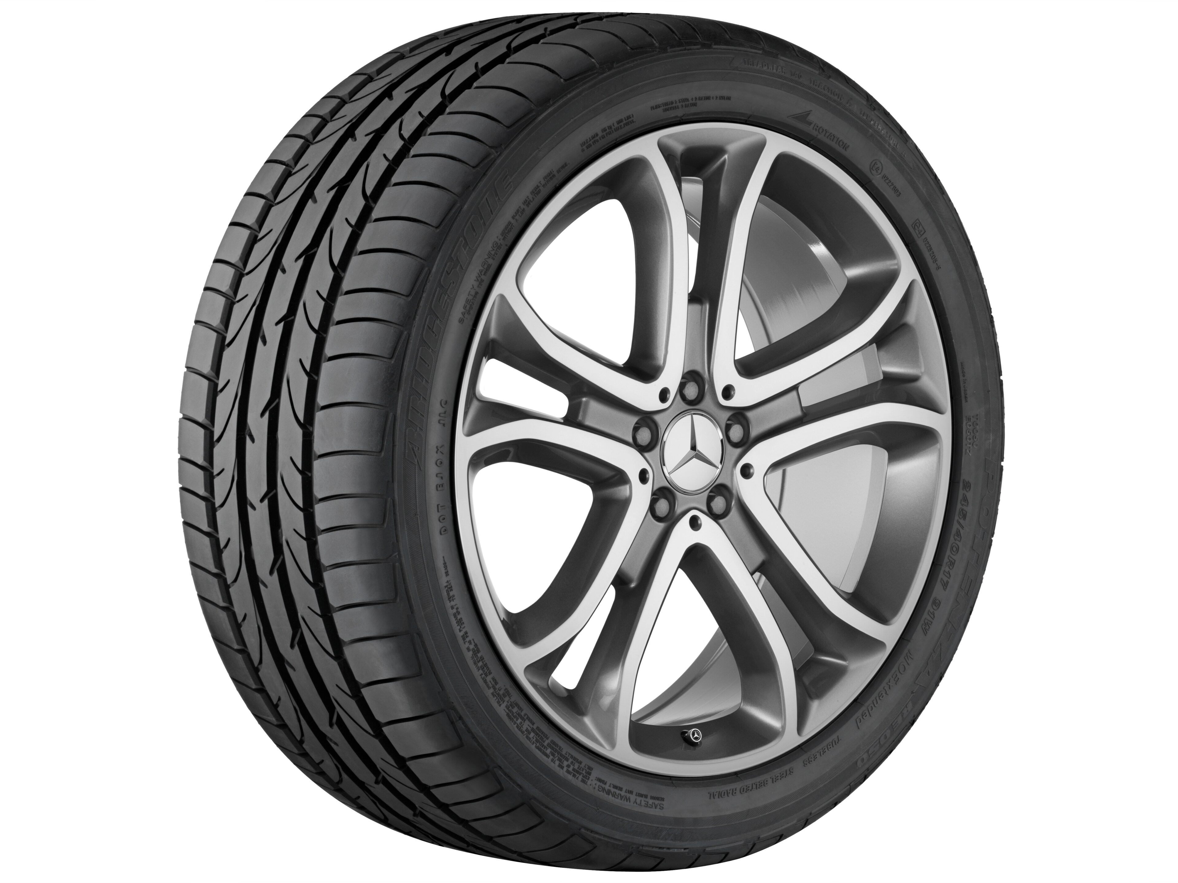 Cerchio a 5 doppie razze, 53,3 cm (21 pollici), con tornitura a specchio - 9 J x 21 ET 53, grigio Himalaya, Tornitura a specchio