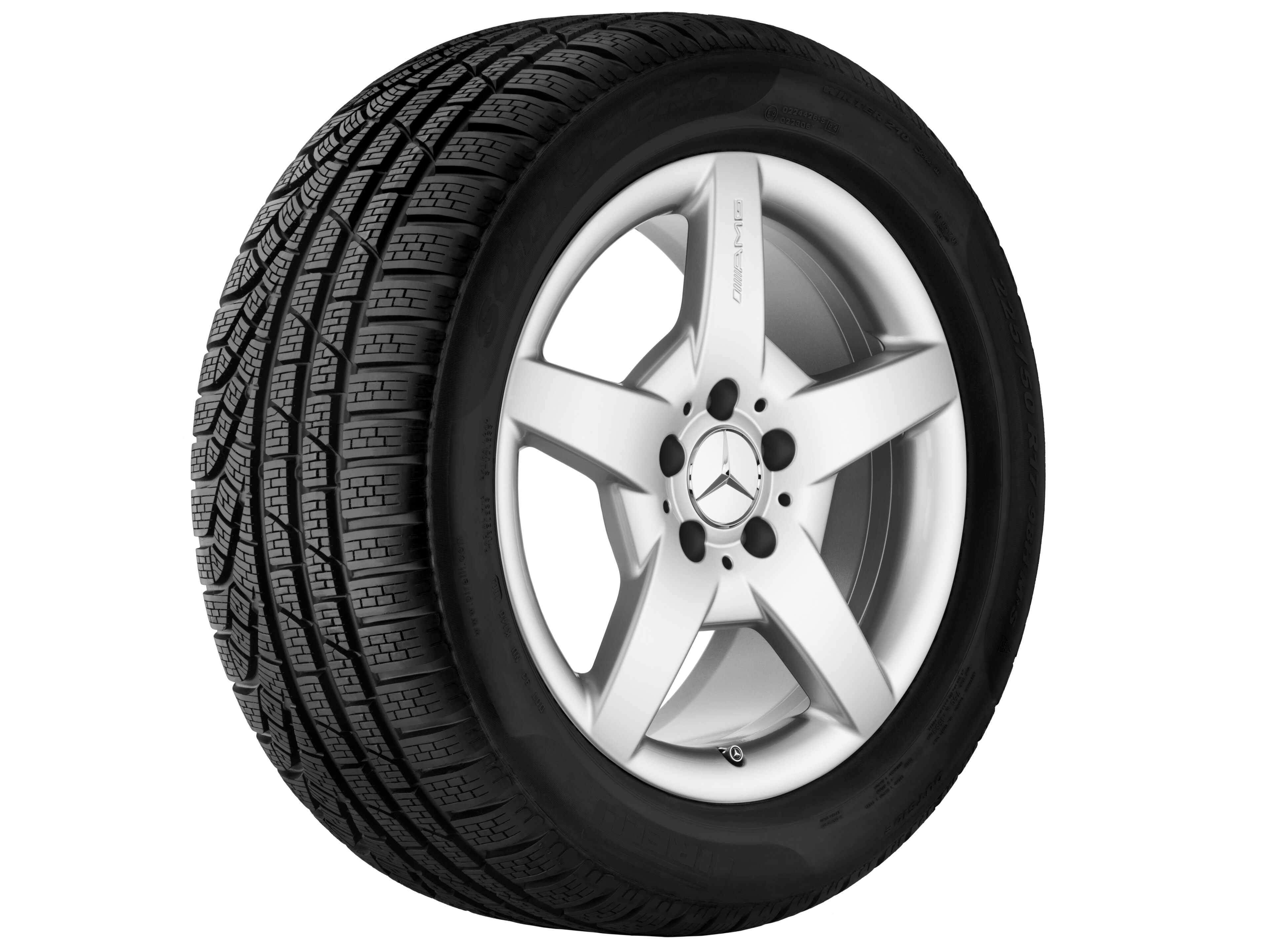 Cerchio a 5 razze AMG, 45,7 cm (18 pollici) - 8 J x 18 ET 34, argento titanio