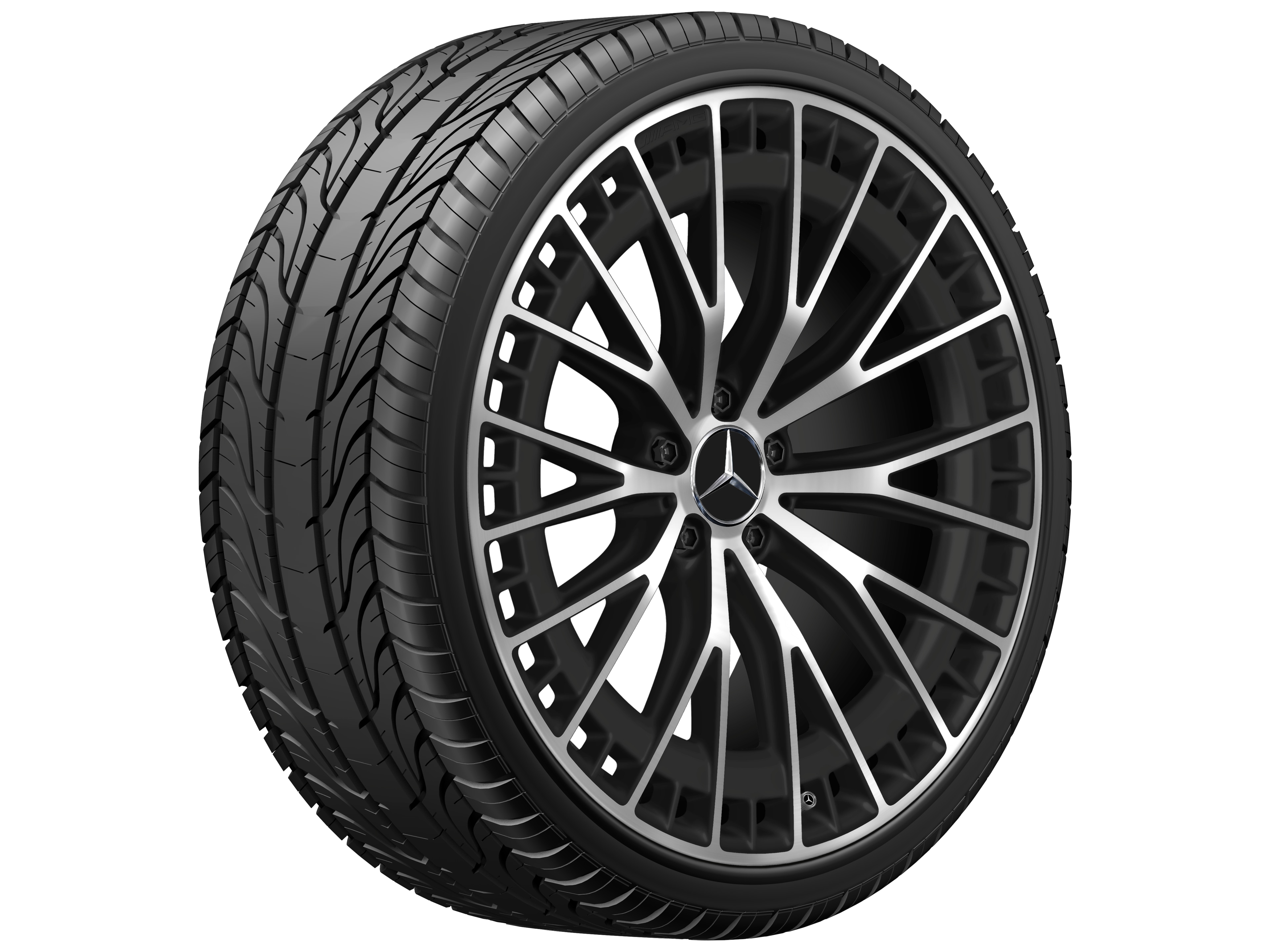 Cerchio a razze AMG, 53,3 cm (21 pollici) - 9,5 J x 21 ET 52, nero opacizzato, Tornitura a specchio