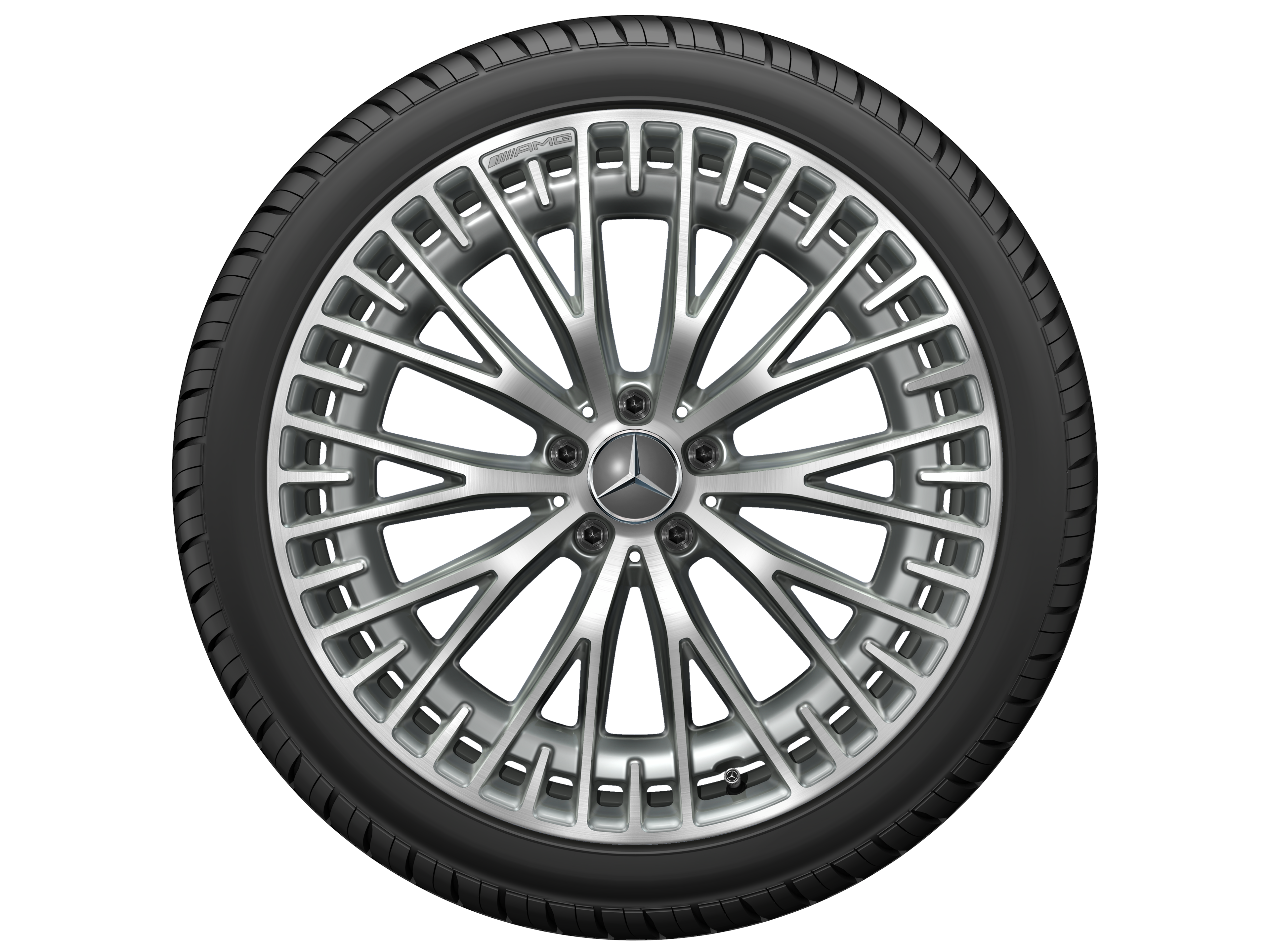 Cerchio a razze AMG, 53,3 cm (21 pollici) - 10 J x 21 ET 47, Grigio tantalio, Tornitura a specchio
