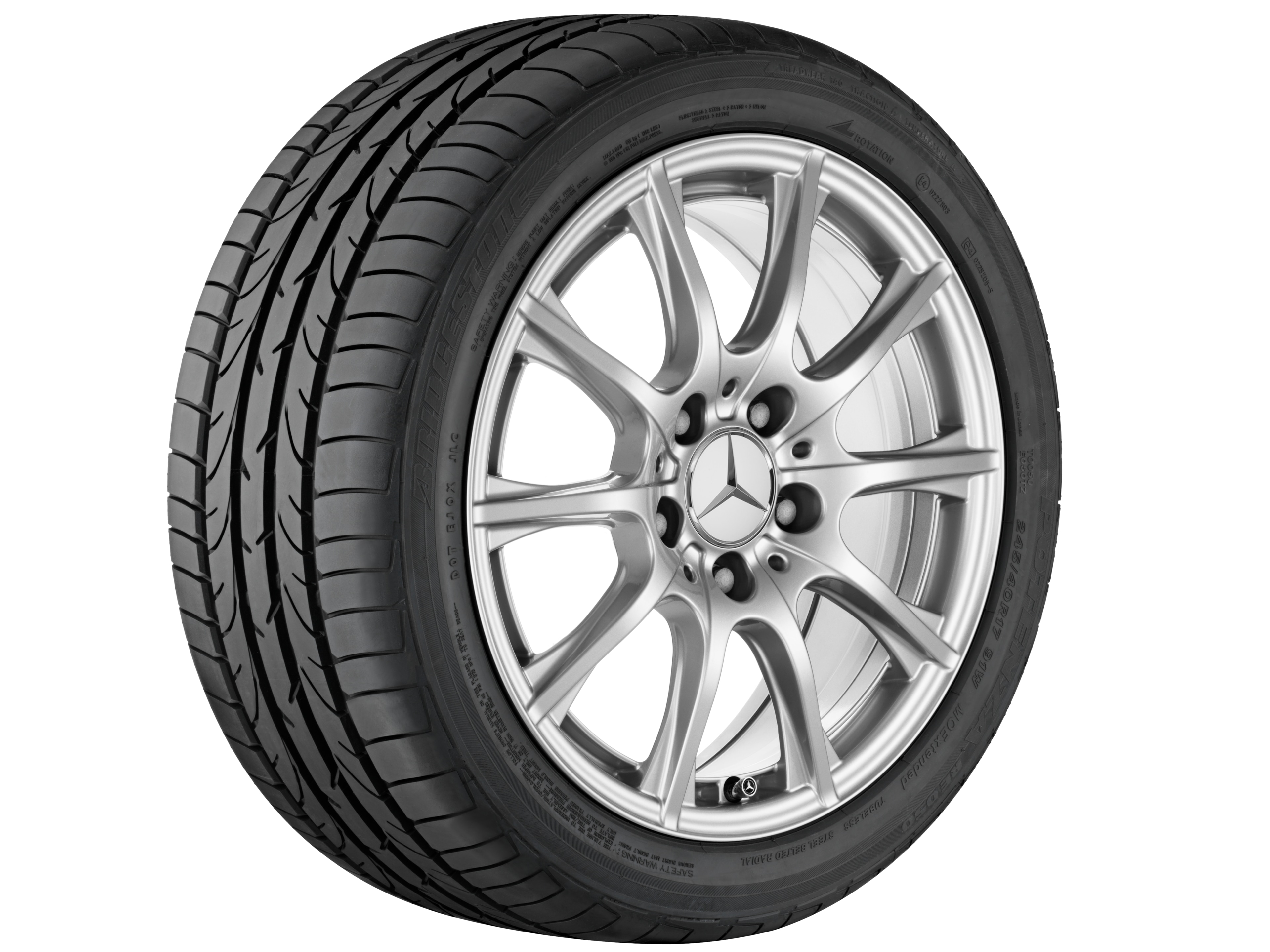 Cerchio a 10 razze, 40,6 cm (16 pollici) - 6,5 J x 16 ET 38, argento vanadio, verniciato