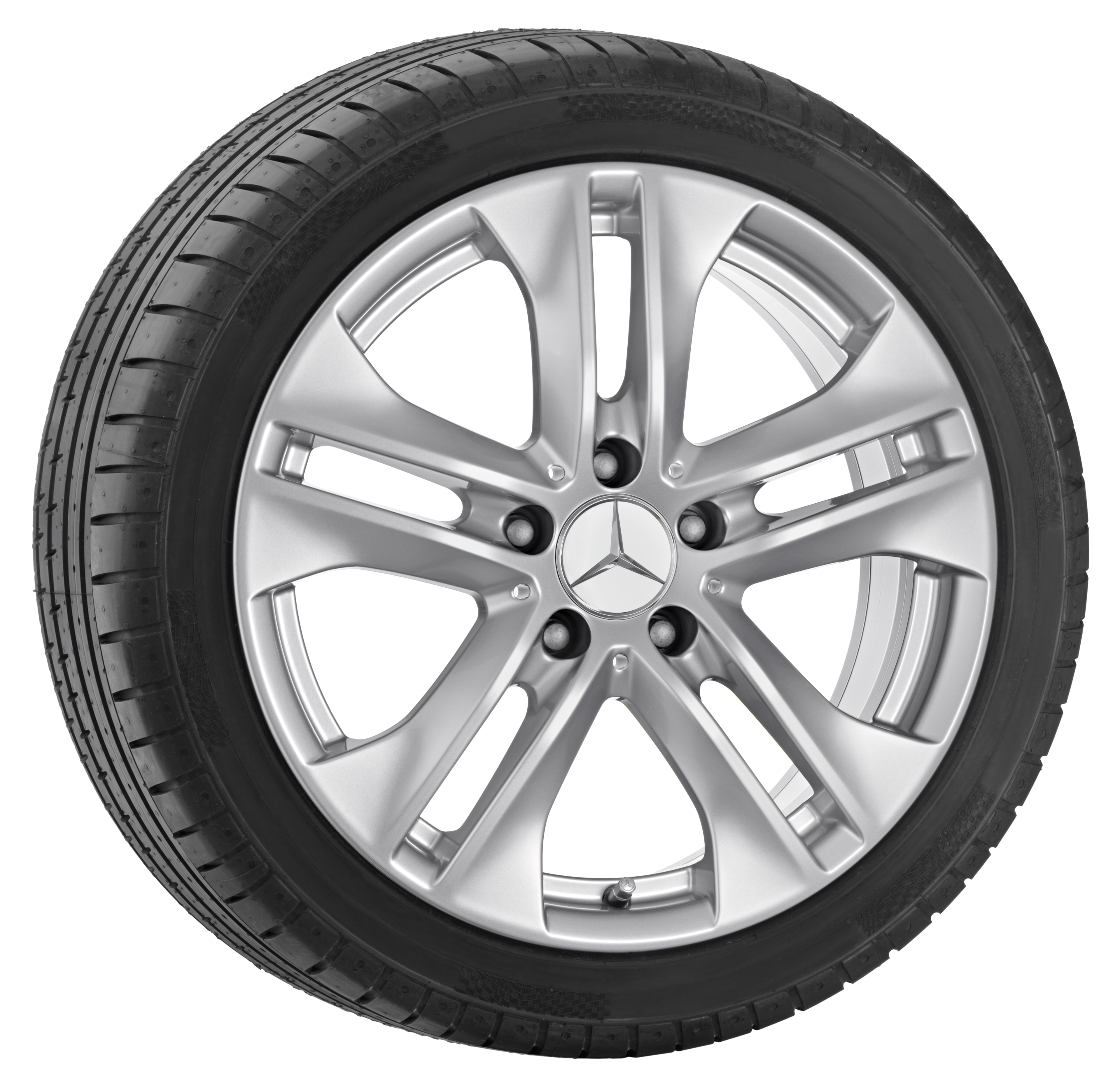 Cerchio a 5 doppie razze, 43,2 cm (17 pollici) - 8 J x 17 ET 48, argento titanio