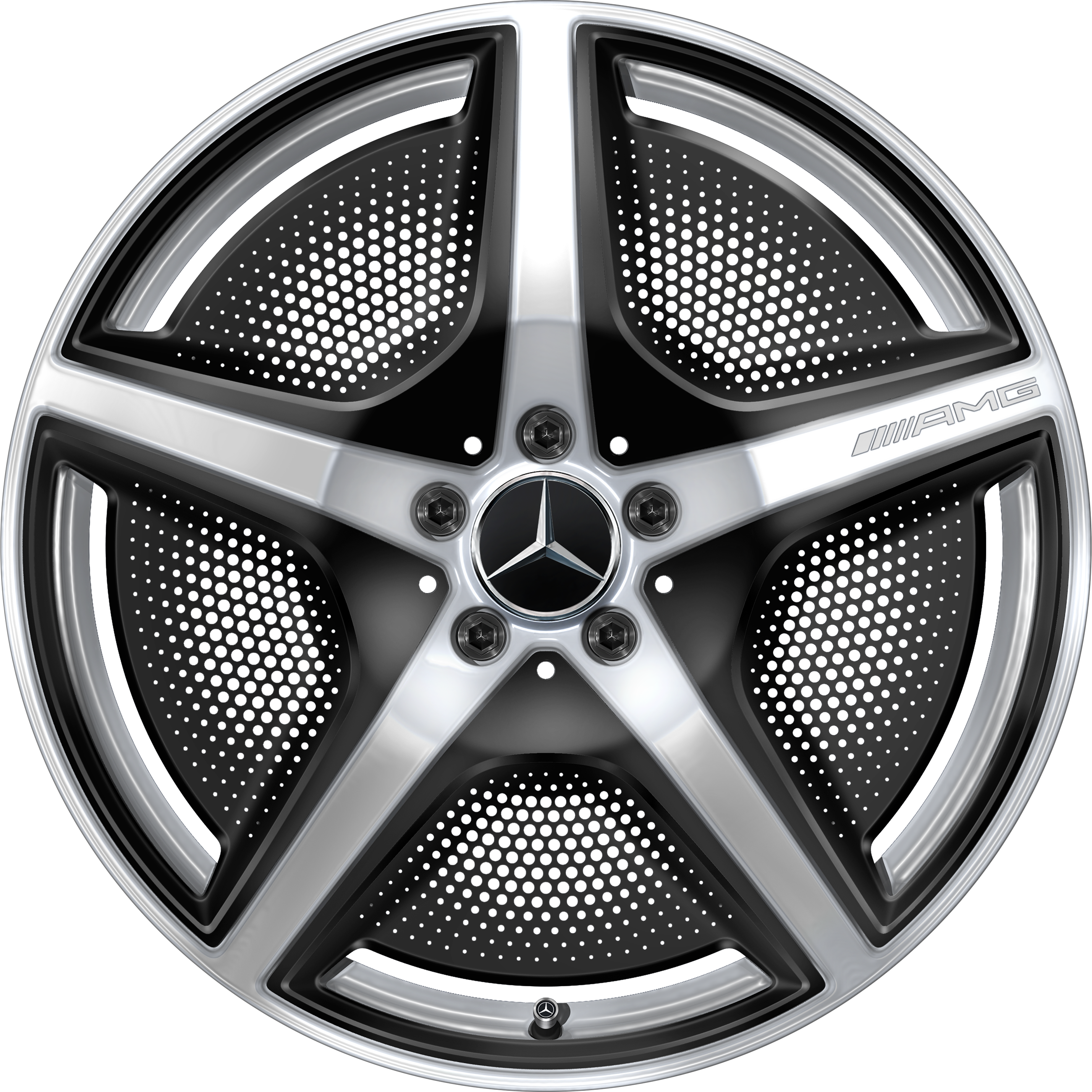 Cerchio a 5 razze AMG, 50,8 cm (20 pollici) - 9 J x 20 ET 50, argento vanadio, lucido