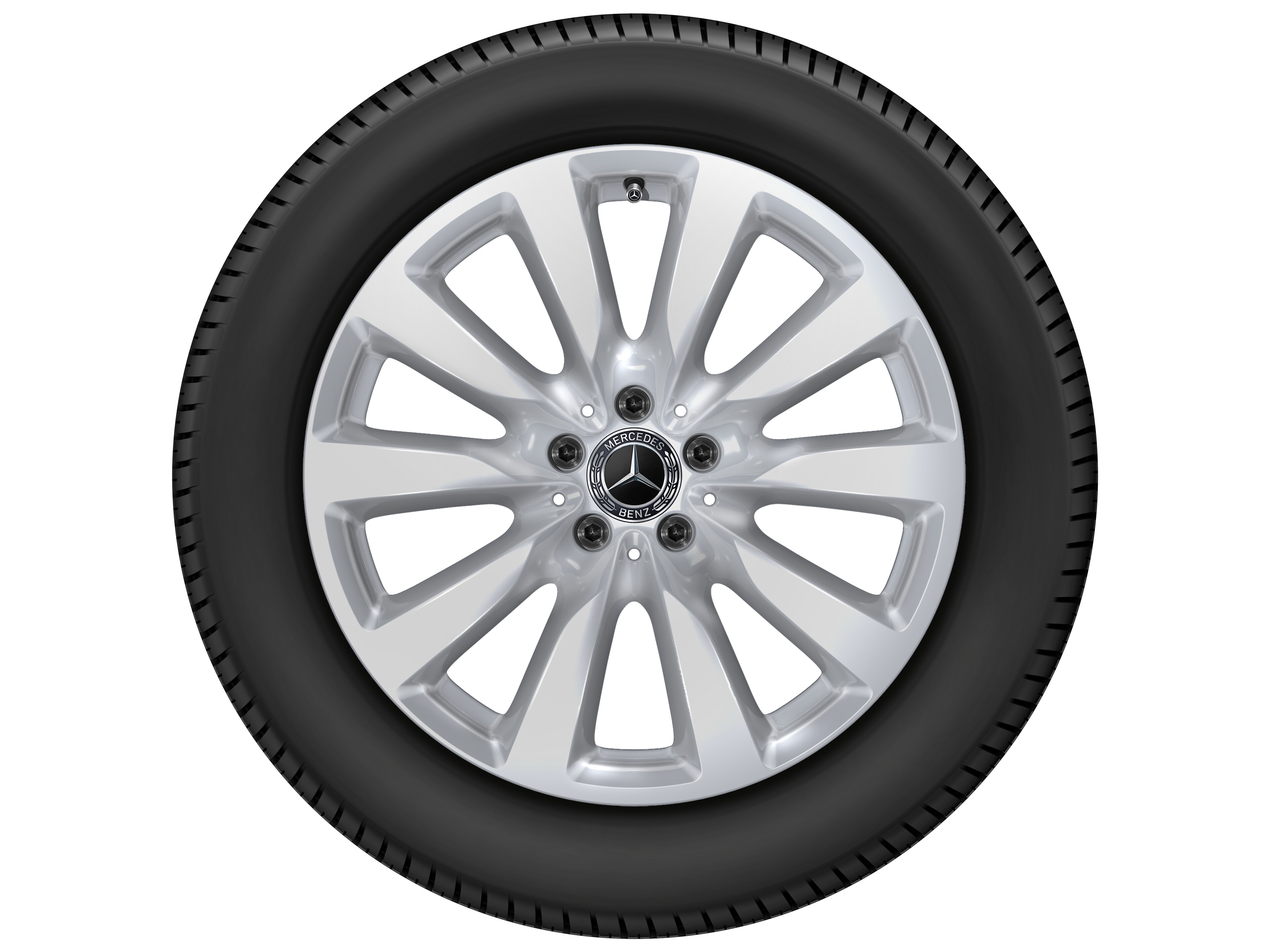 Cerchio a 10 razze, 48,3 cm (19 pollici) - 8 J x 19 ET 38, argento vanadio