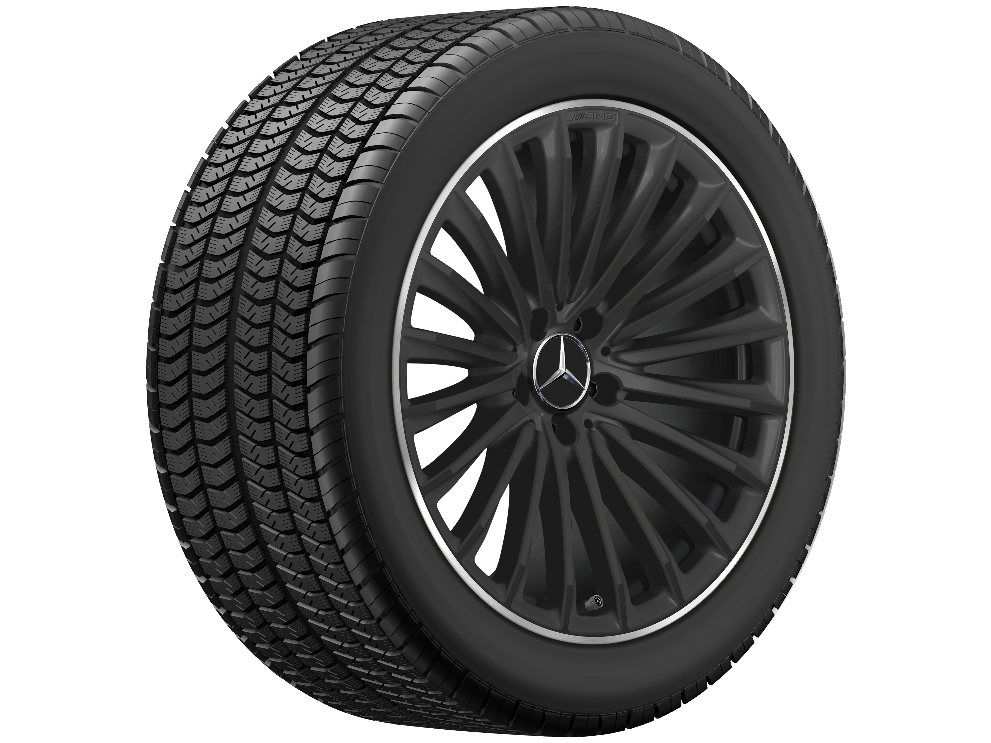 Cerchio a razze AMG, 48,3 cm (19 pollici) - 11 J x 19 ET 60,5, nero opacizzato, Bordo del cerchio tornito a specchio