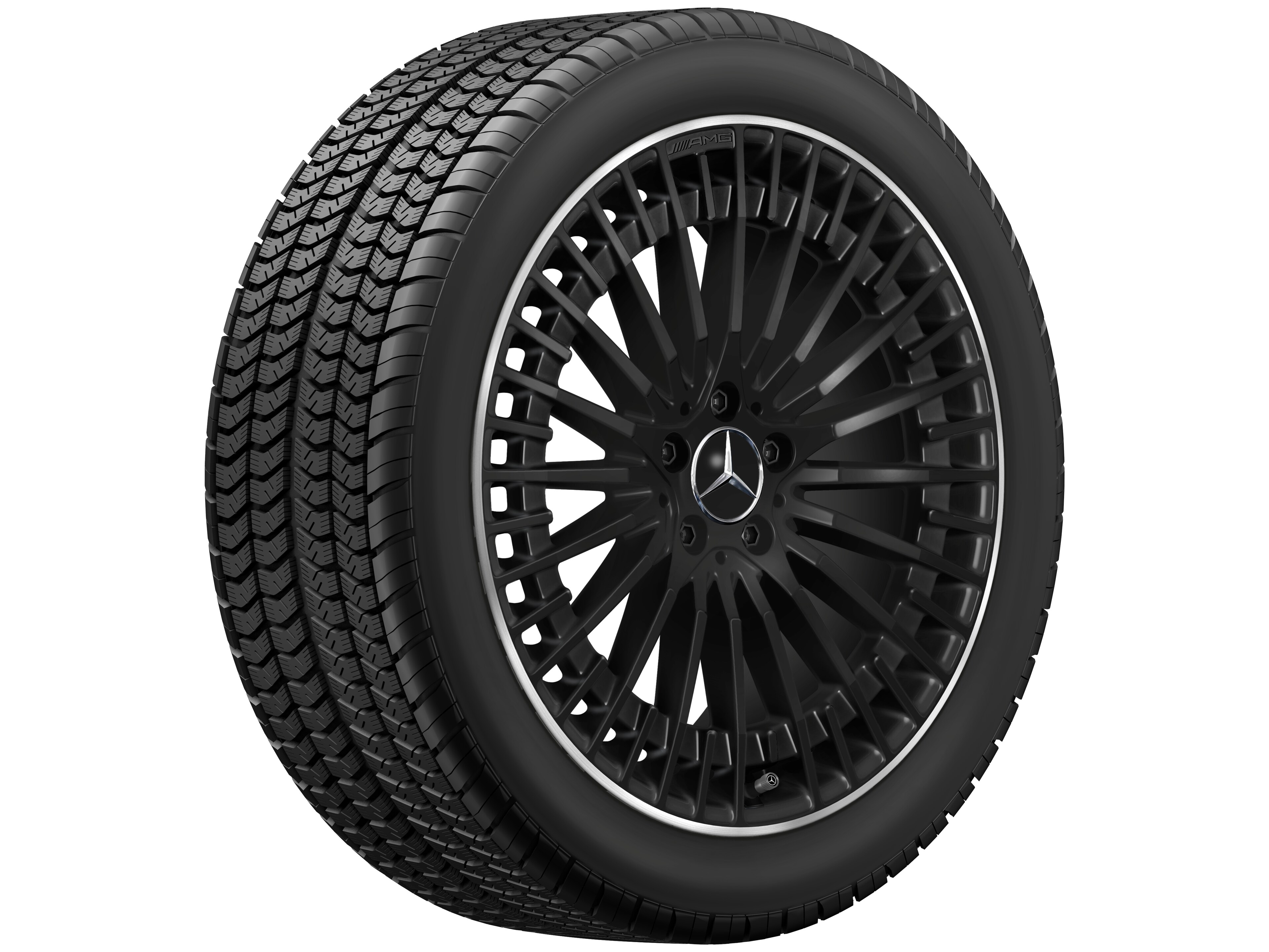 Cerchio a razze AMG, 50,8 cm (20 pollici), Bordo del cerchio tornito a specchio - 8,5 J x 20 ET 50,5, colore nero, Bordo del cerchio tornito a specchio