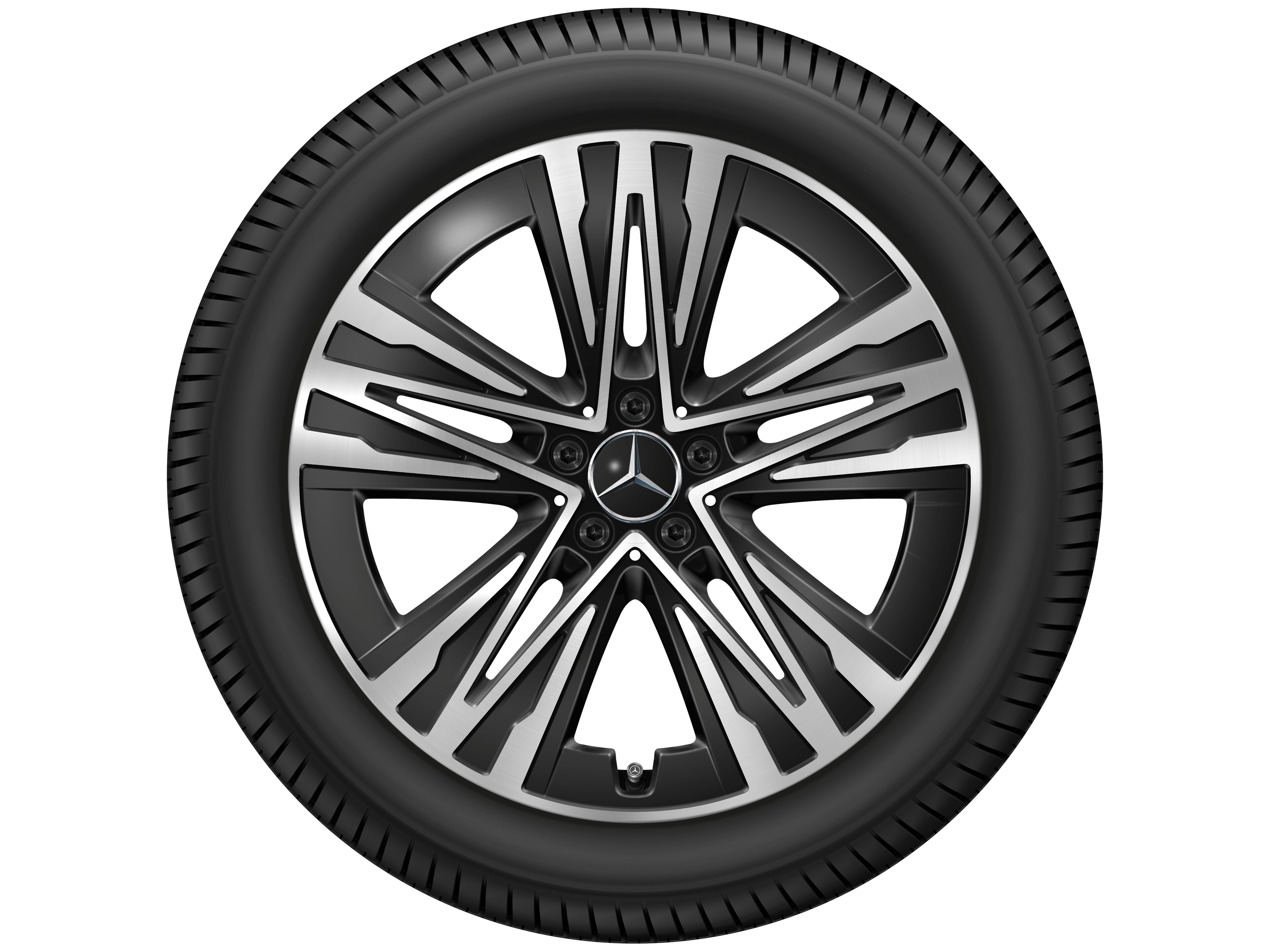 Cerchio a 5 fori, Aero, 50,8 cm (20 pollici) - 8 J x 20 ET 32,7, colore nero, Tornitura a specchio
