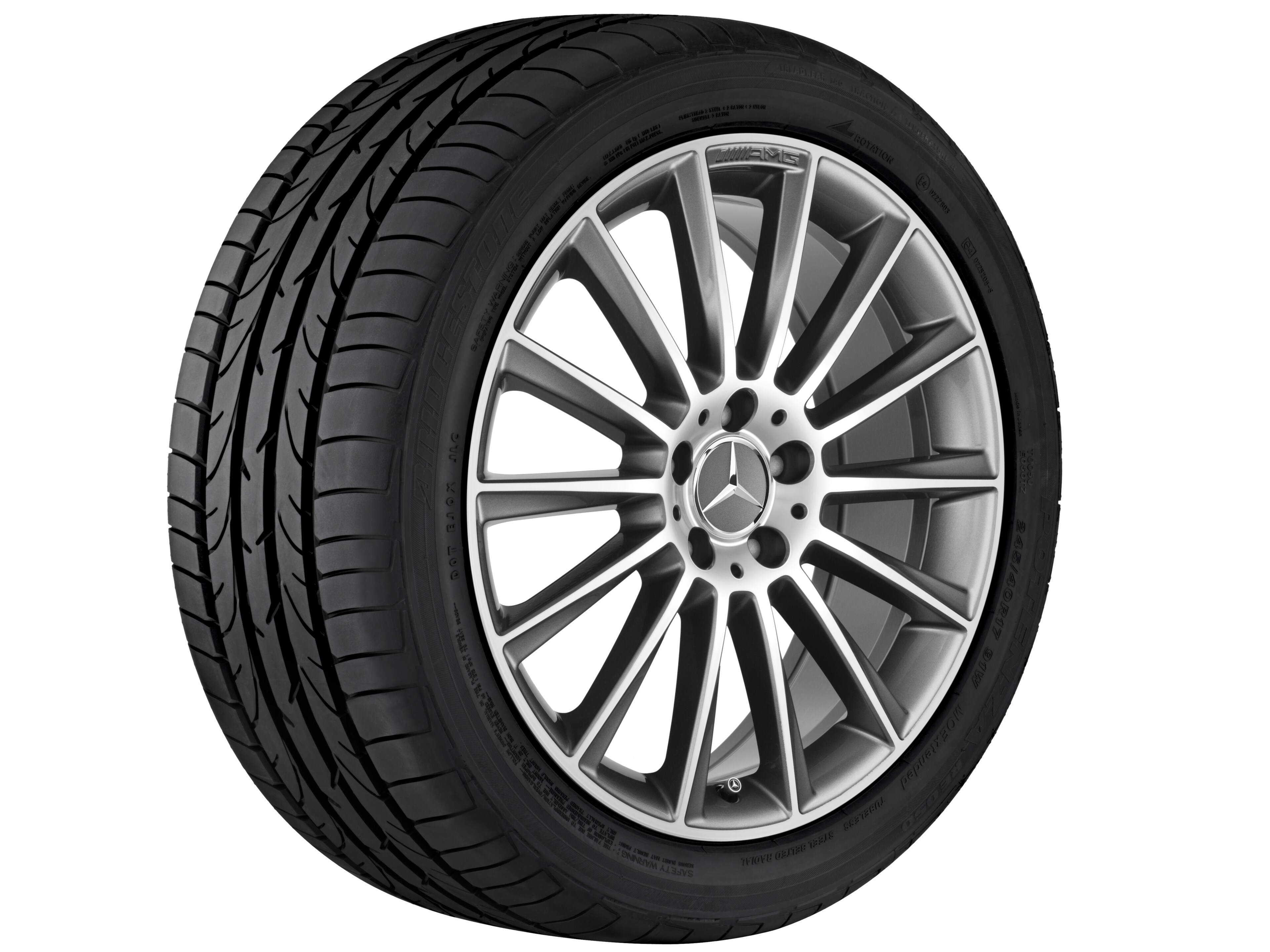 Cerchio a razze AMG, 48,3 cm (19 pollici) - 7,5 J x 19 ET 33, grigio titanio, Tornitura a specchio