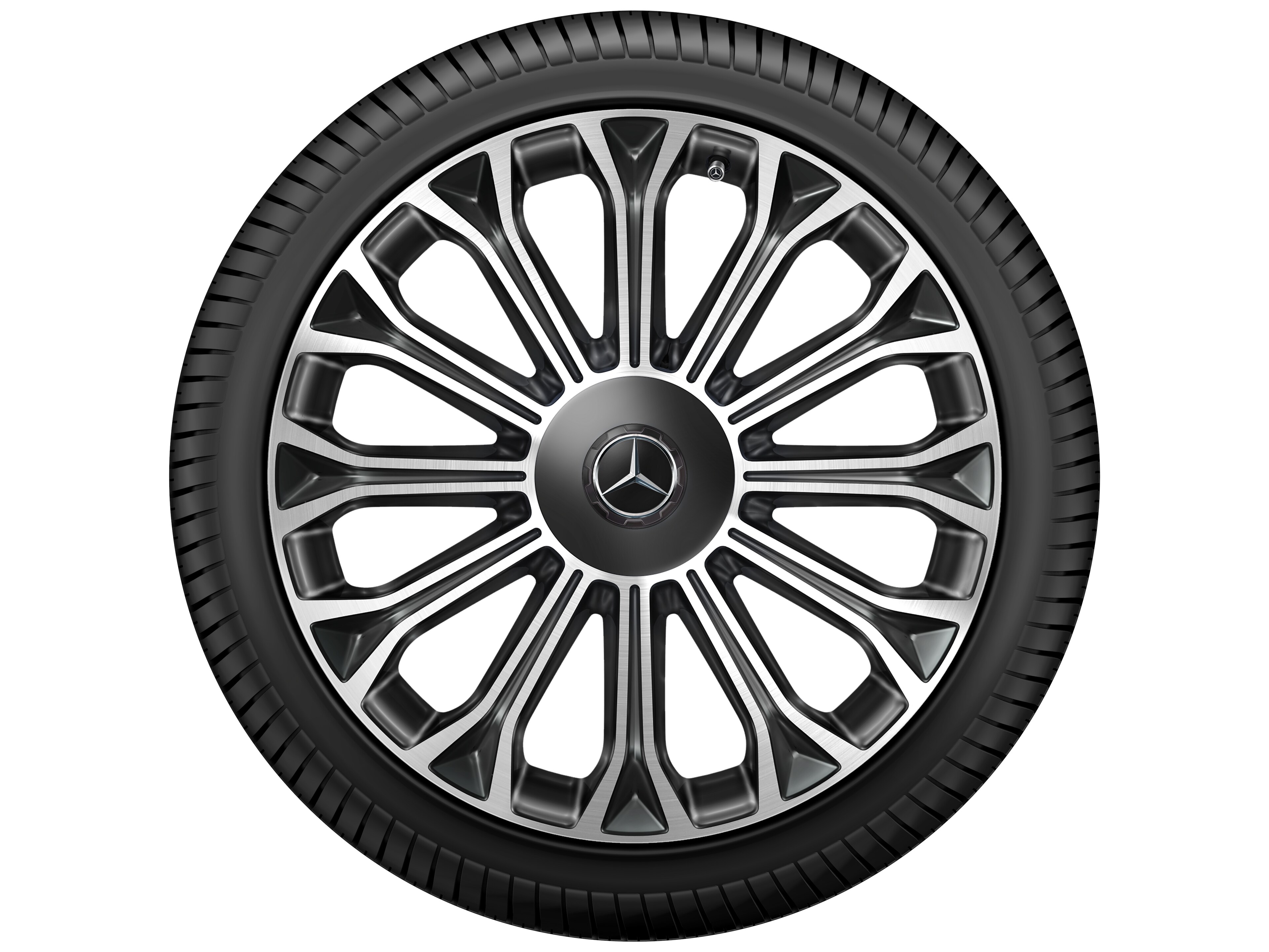 Cerchio a 12 razze, 50,8 cm (20 pollici), con tornitura a specchio - 8,5 J x 20 ET 36, colore nero, Tornitura a specchio
