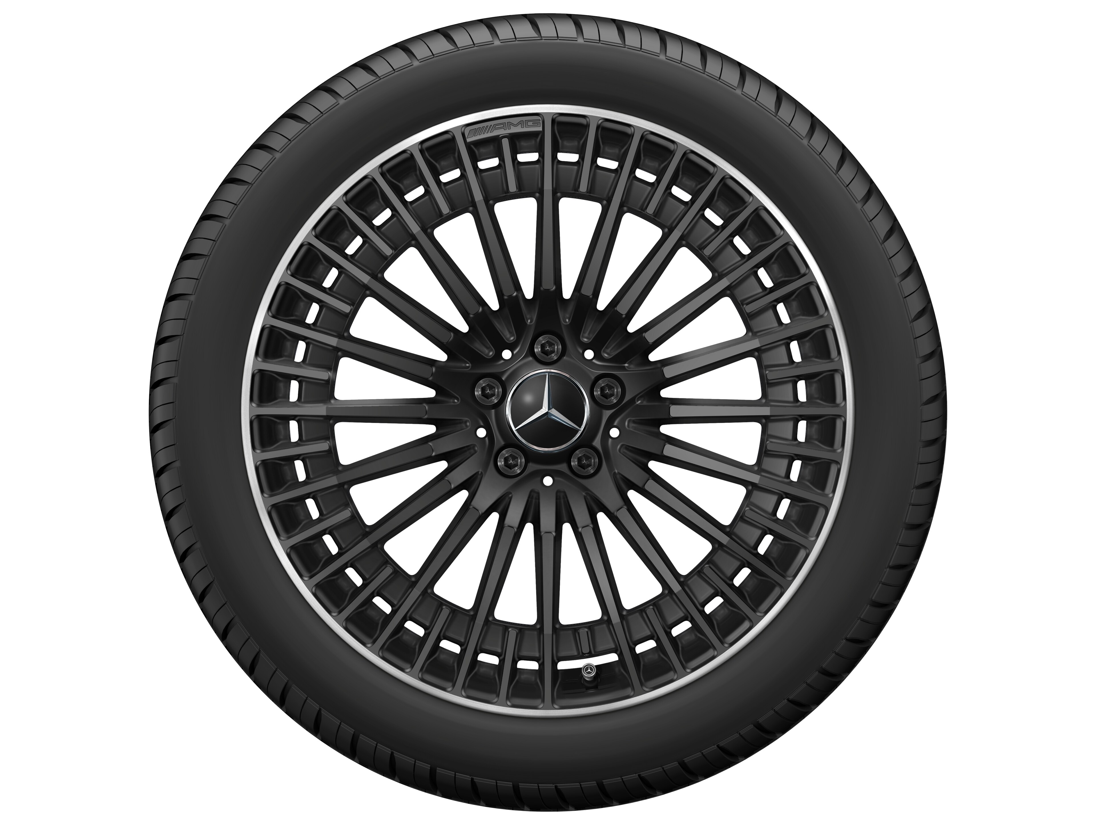 Cerchio a razze AMG, 50,8 cm (20 pollici), Bordo del cerchio tornito a specchio - 8,5 J x 20 ET 50,5, colore nero, Bordo del cerchio tornito a specchio
