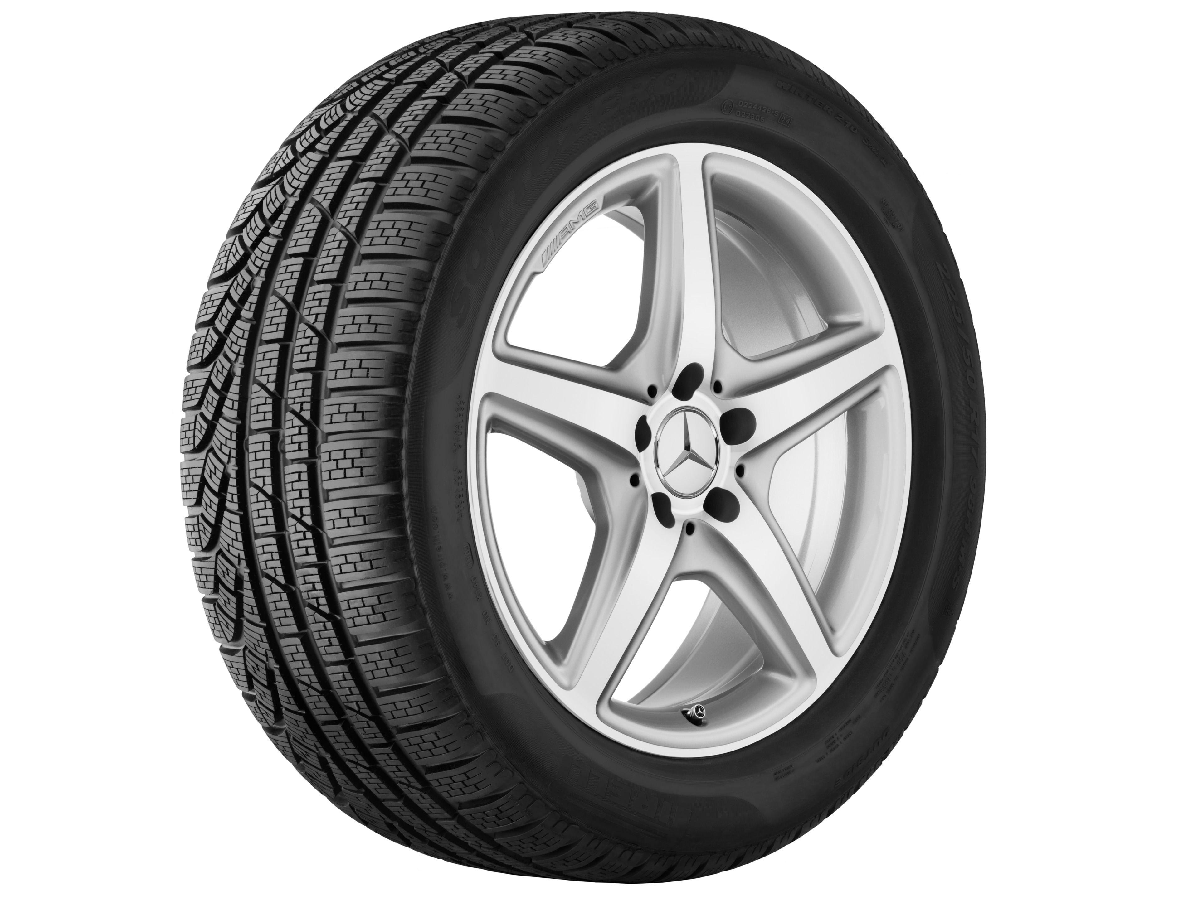 Cerchio a 5 razze AMG, 45,7 cm (18 pollici) - 8,5 J x 18 ET 34,5, argento titanio