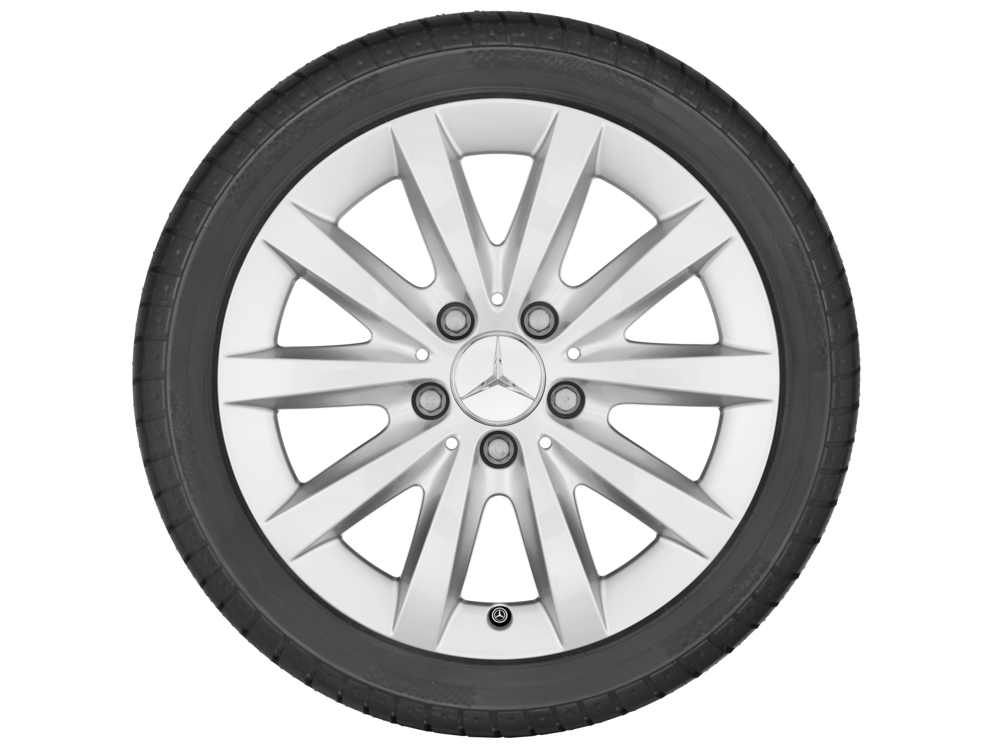 Cerchio a 10 razze, 40,6 cm (16 pollici) - 6,5 J x 16 ET 49, argento titanio, verniciato