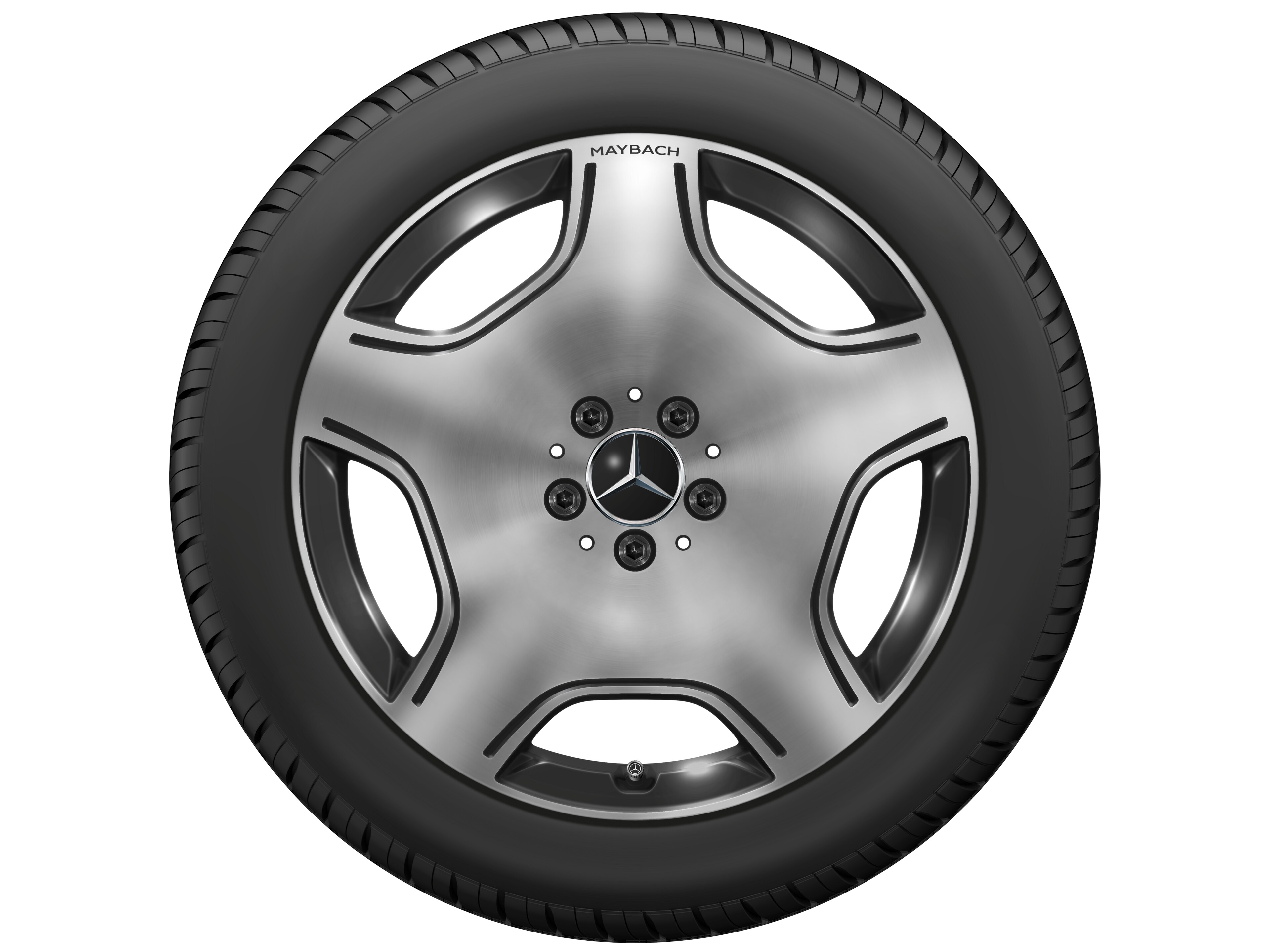 Cerchio a 5 fori, Aero, 48,3 cm (19 pollici) - 8,5 J x 19 ET 31,5, colore nero, Tornitura a specchio
