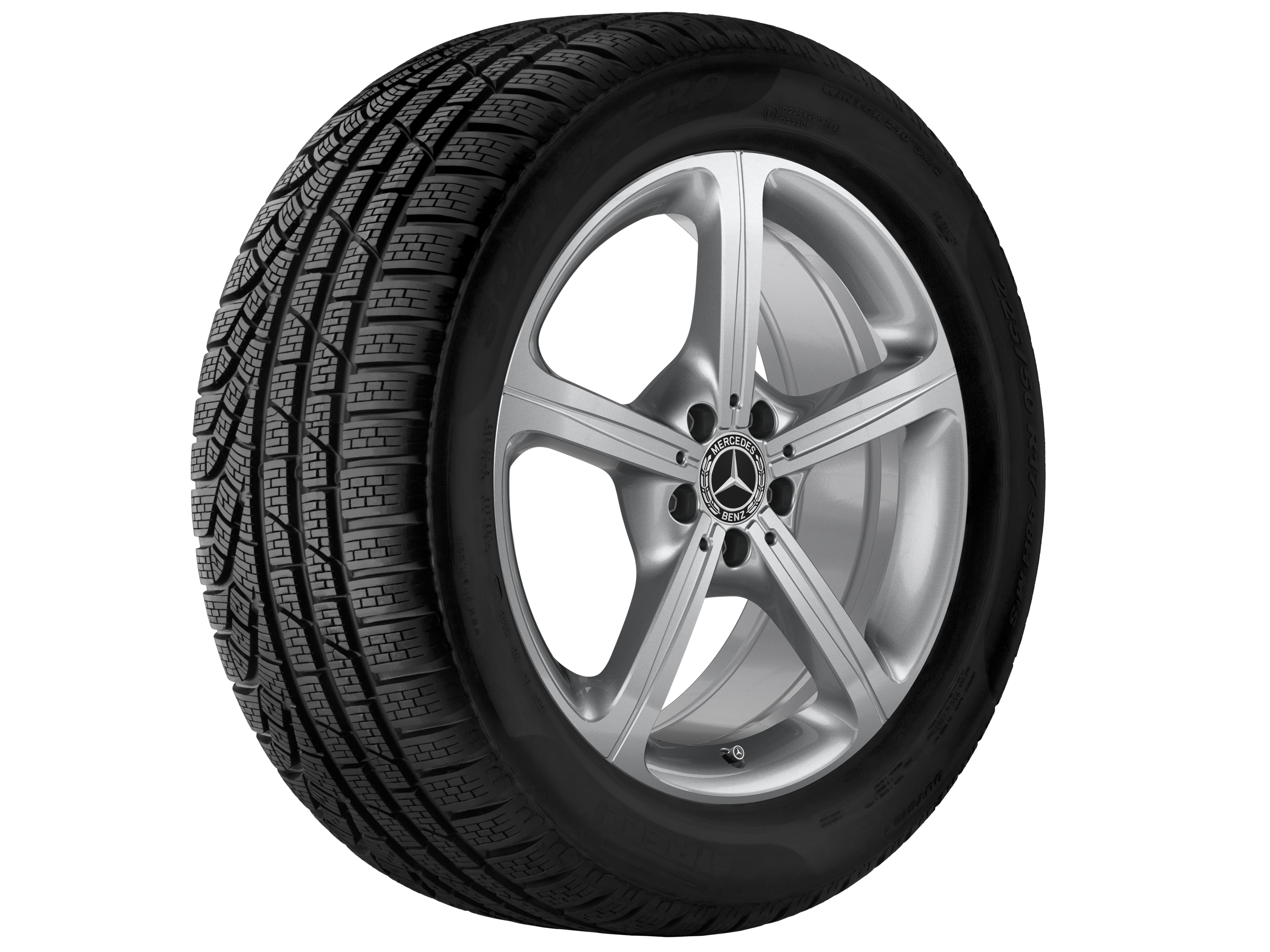 Cerchio a 5 razze, 48,3 cm (19 pollici) - 9 J x 19 ET 33, argento vanadio