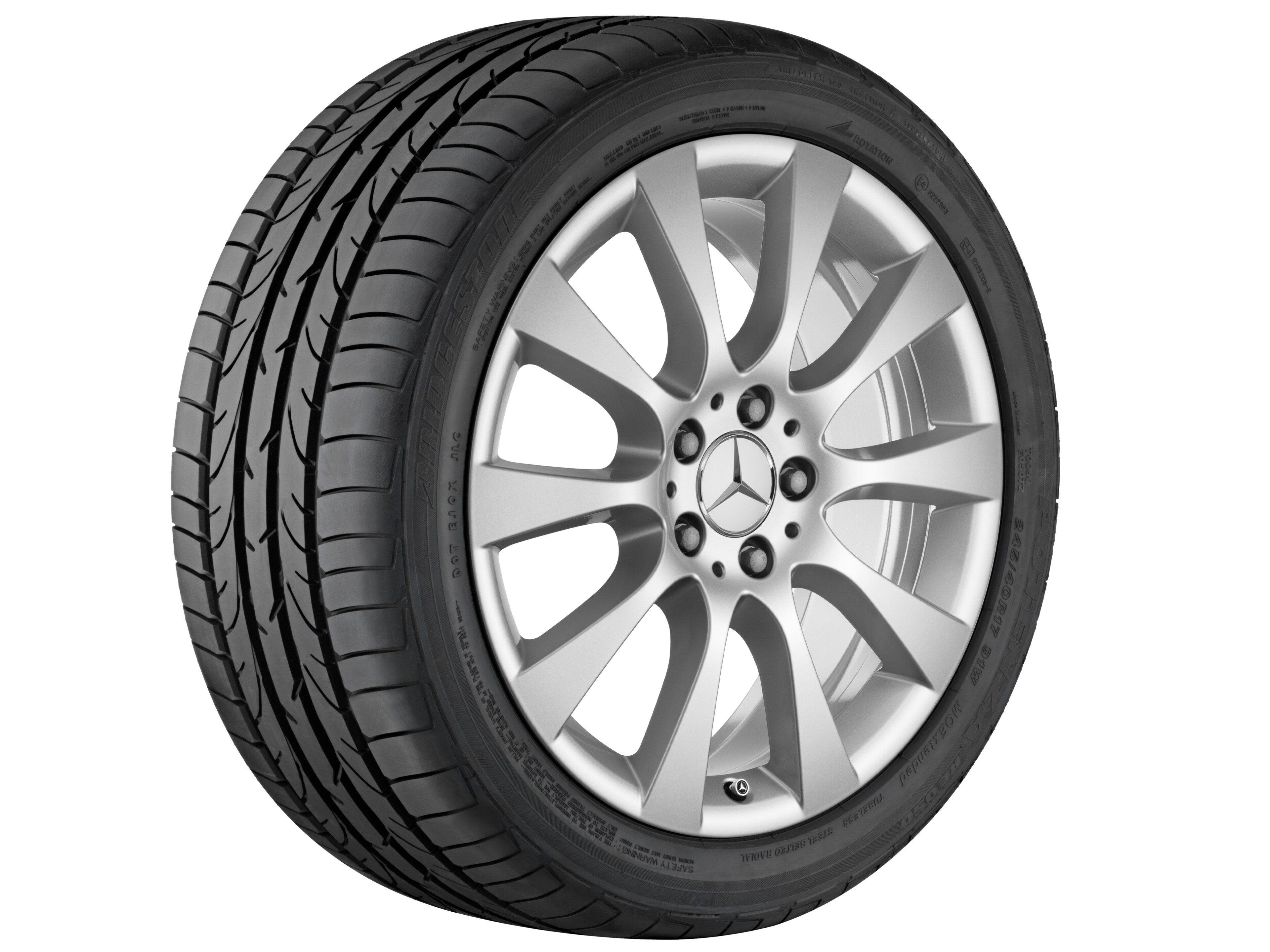 Cerchio a 10 razze, 45,7 cm (18 pollici) - 8 J x 18 ET 56, argento titanio, verniciato