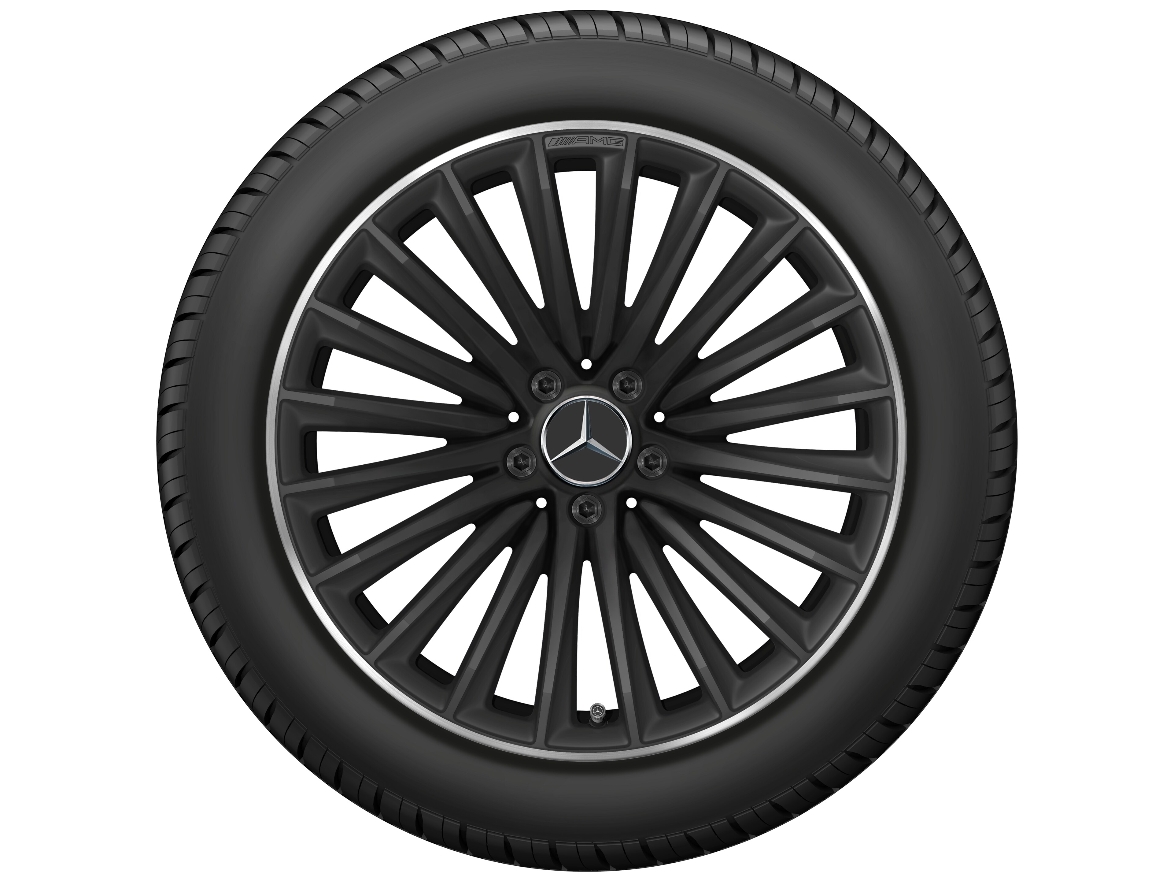 Cerchio a razze AMG, 48,3 cm (19 pollici) - 11 J x 19 ET 60,5, nero opacizzato, Bordo del cerchio tornito a specchio