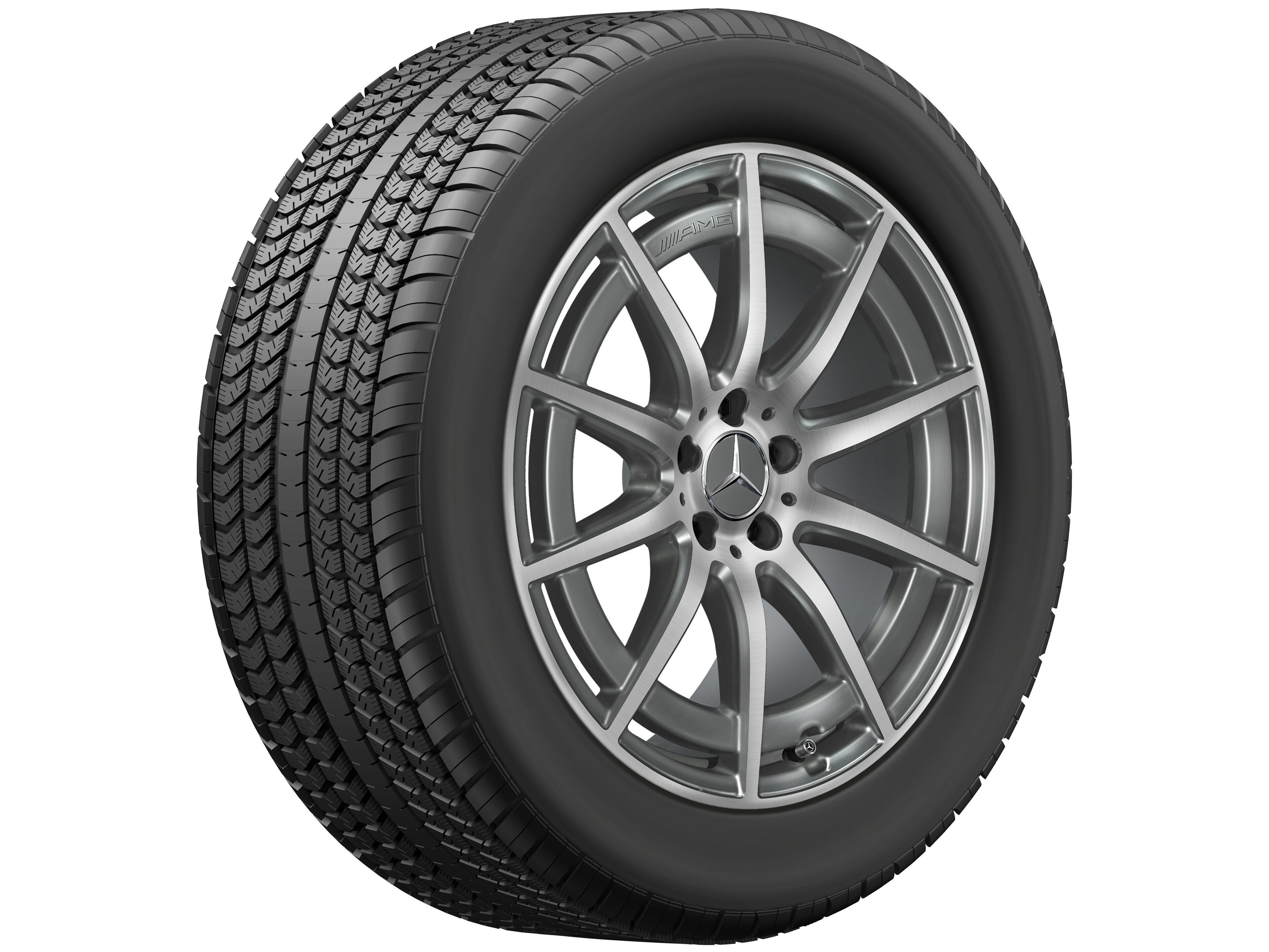 Cerchio a 10 razze AMG, 50,8 cm (20 pollici) - 9,5 J x 20 ET 45, Grigio tantalio, Tornitura a specchio